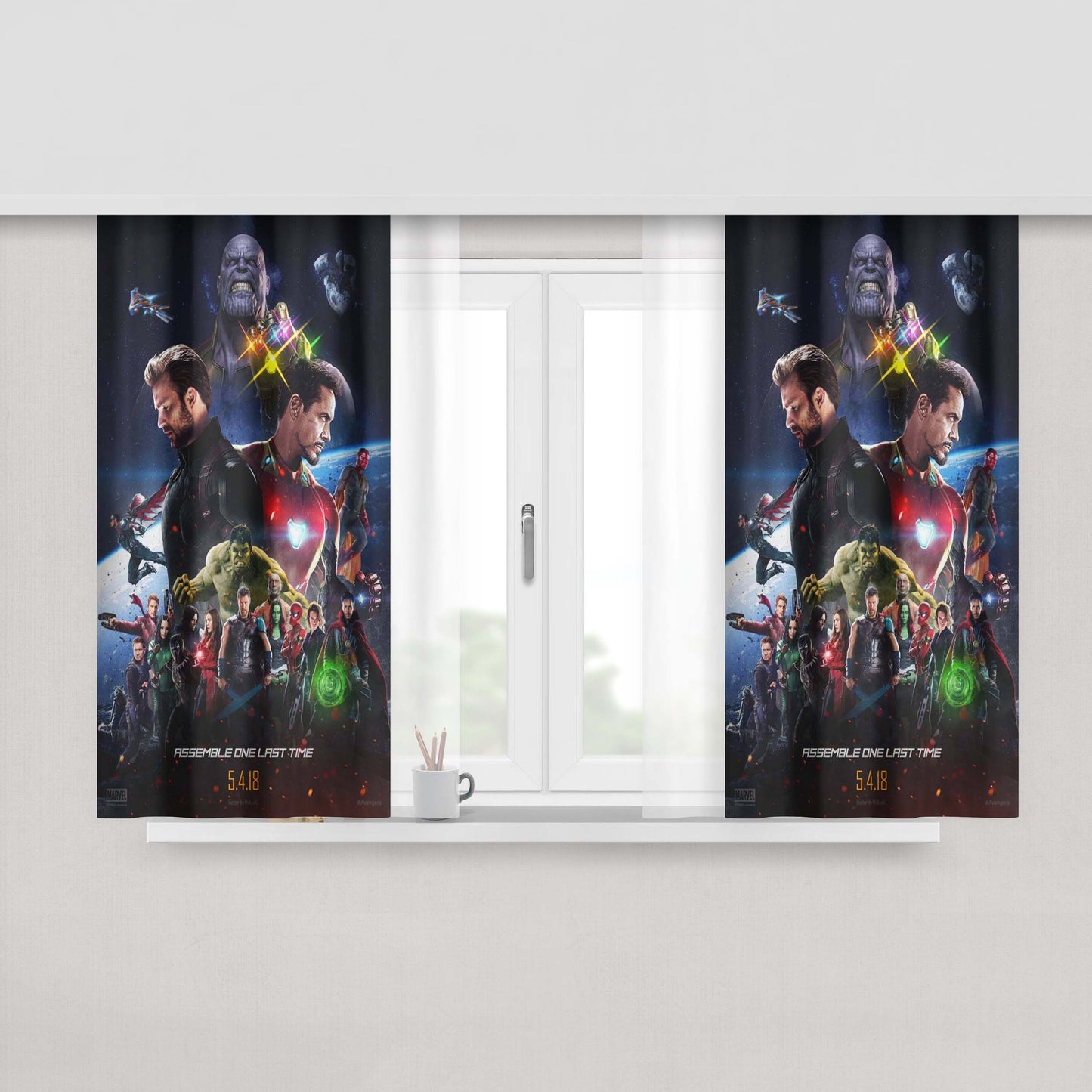 Avanger Invinity War Peach Skin Window Curtains