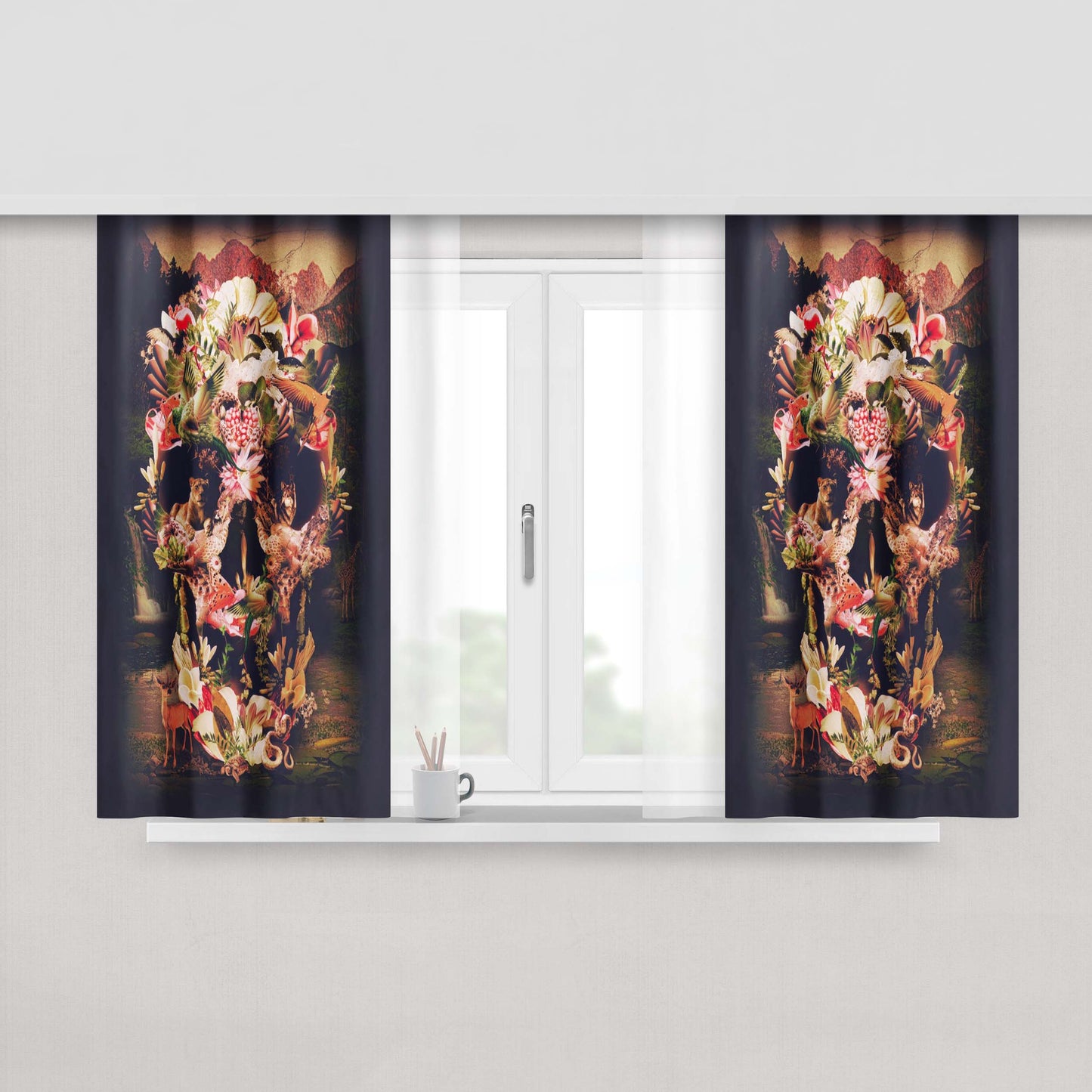 Avenged Sevenfold Skull Peach Skin Window Curtains