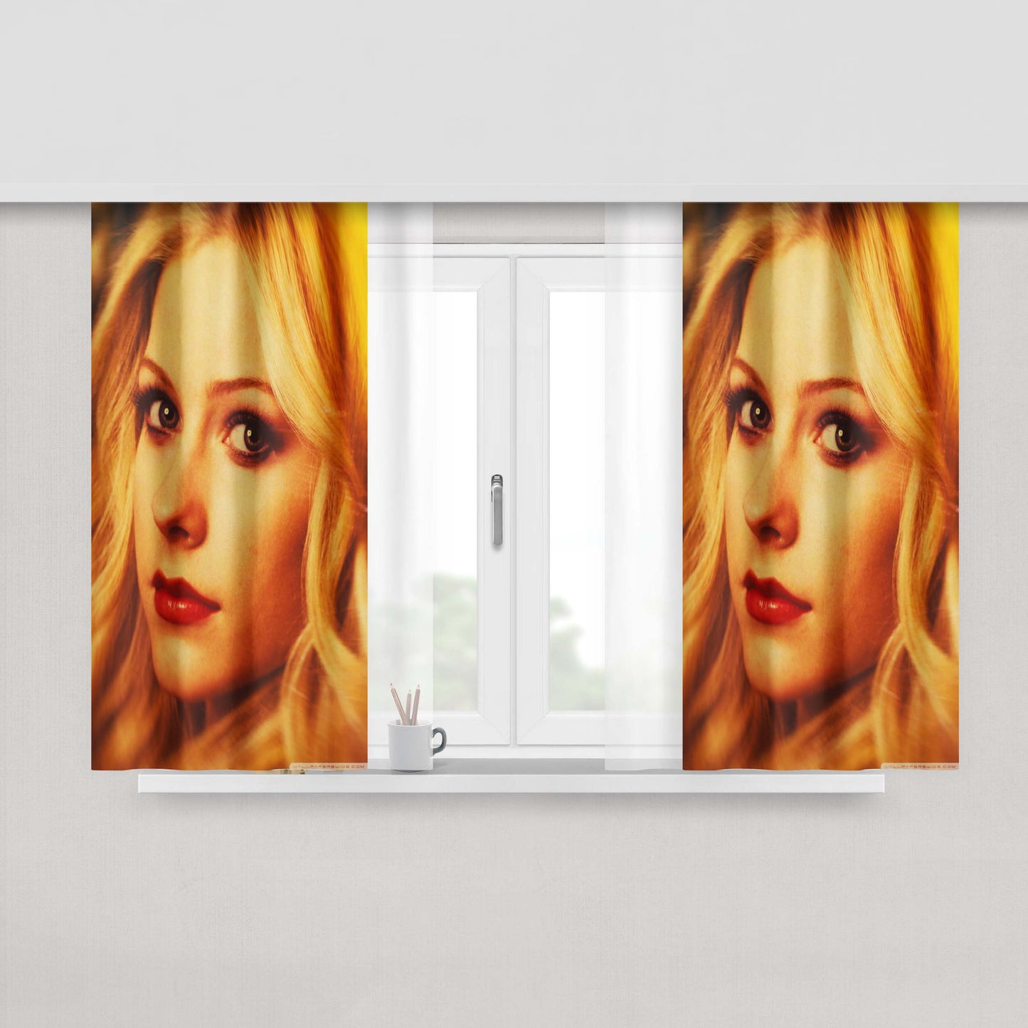 Avril Lavigne Beauty Peach Skin Window Curtains