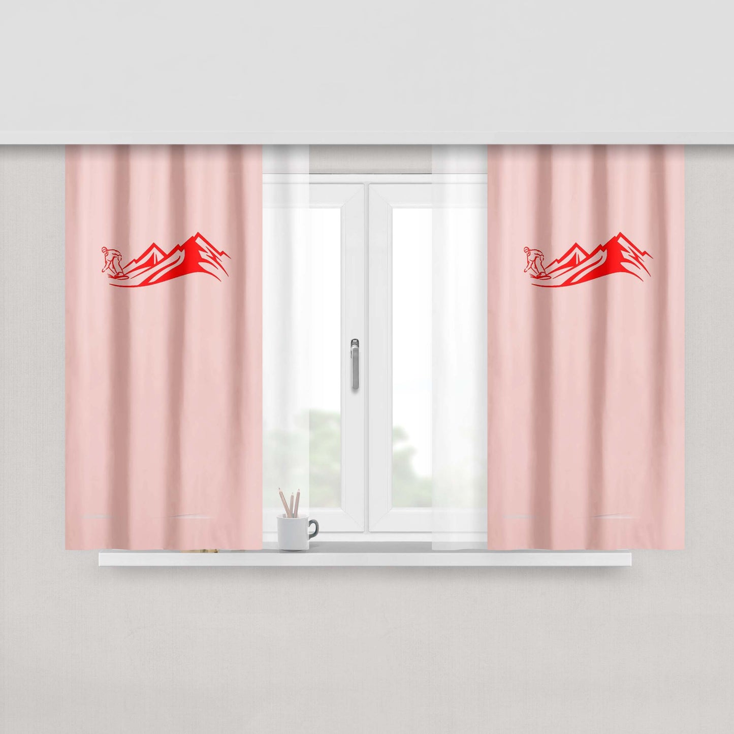 Baa Logo Peach Skin Window Curtains