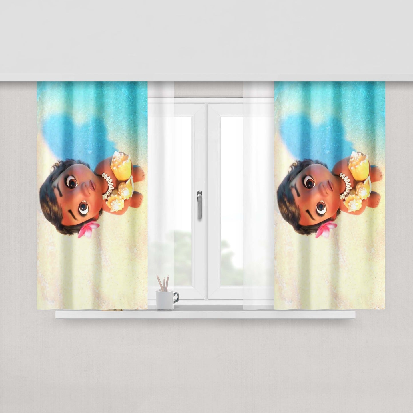Baby Moana Peach Skin Window Curtains