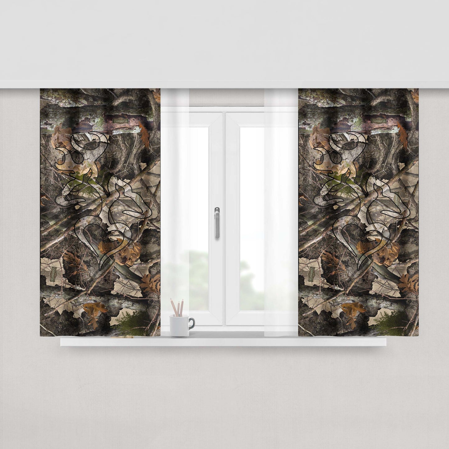 Browning Deer Love Peach Skin Window Curtains
