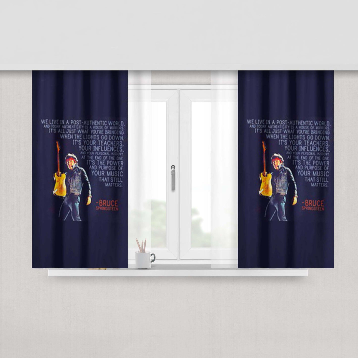 Bruce Springsteen Quotes Peach Skin Window Curtains