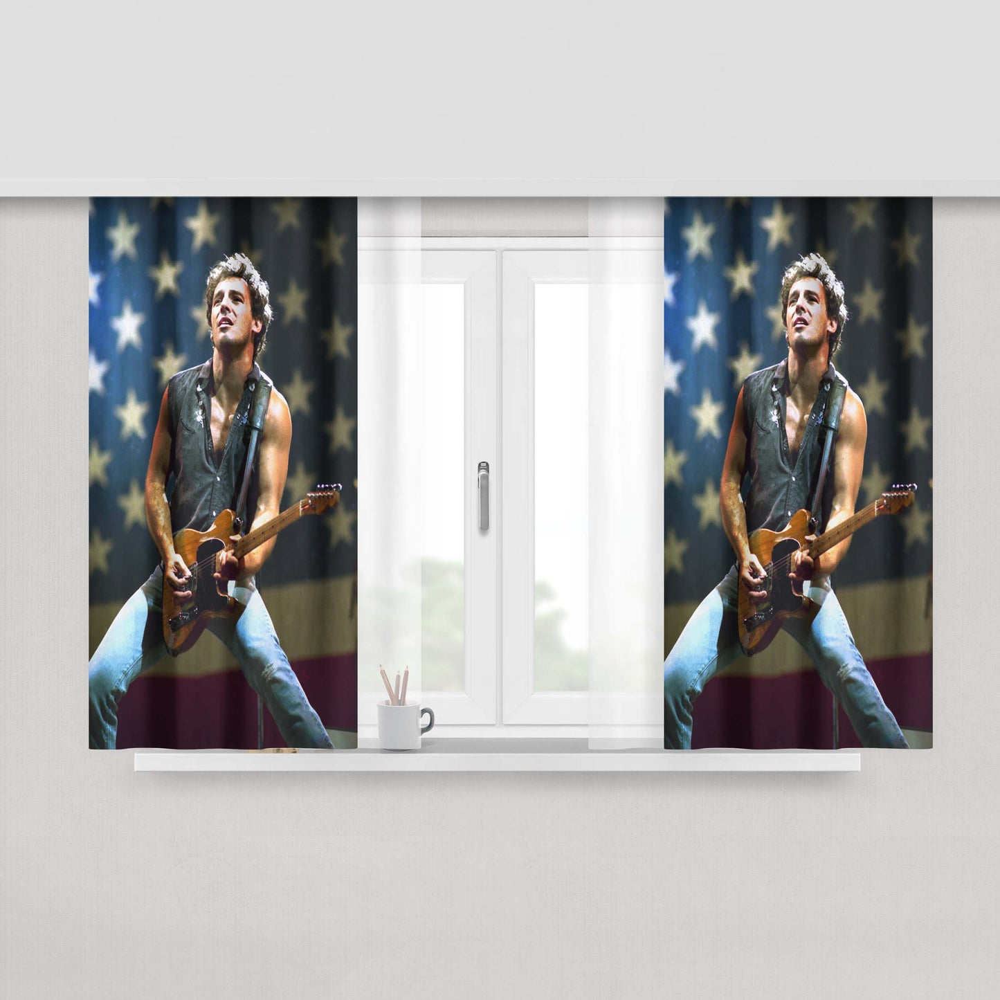 Bruce Springsteen Peach Skin Window Curtains