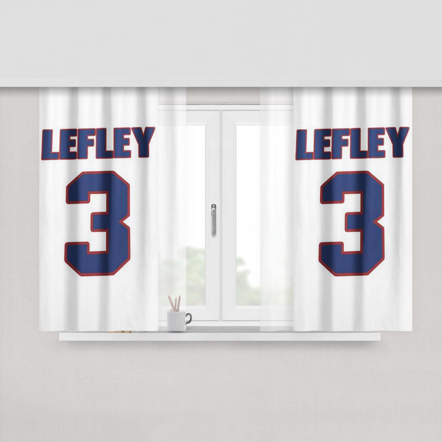 Bryan Lefley National Hockey Peach Skin Window Curtains