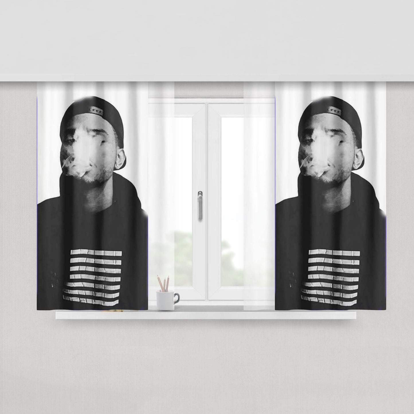 Bryson Tiller Cover Smoke Peach Skin Window Curtains