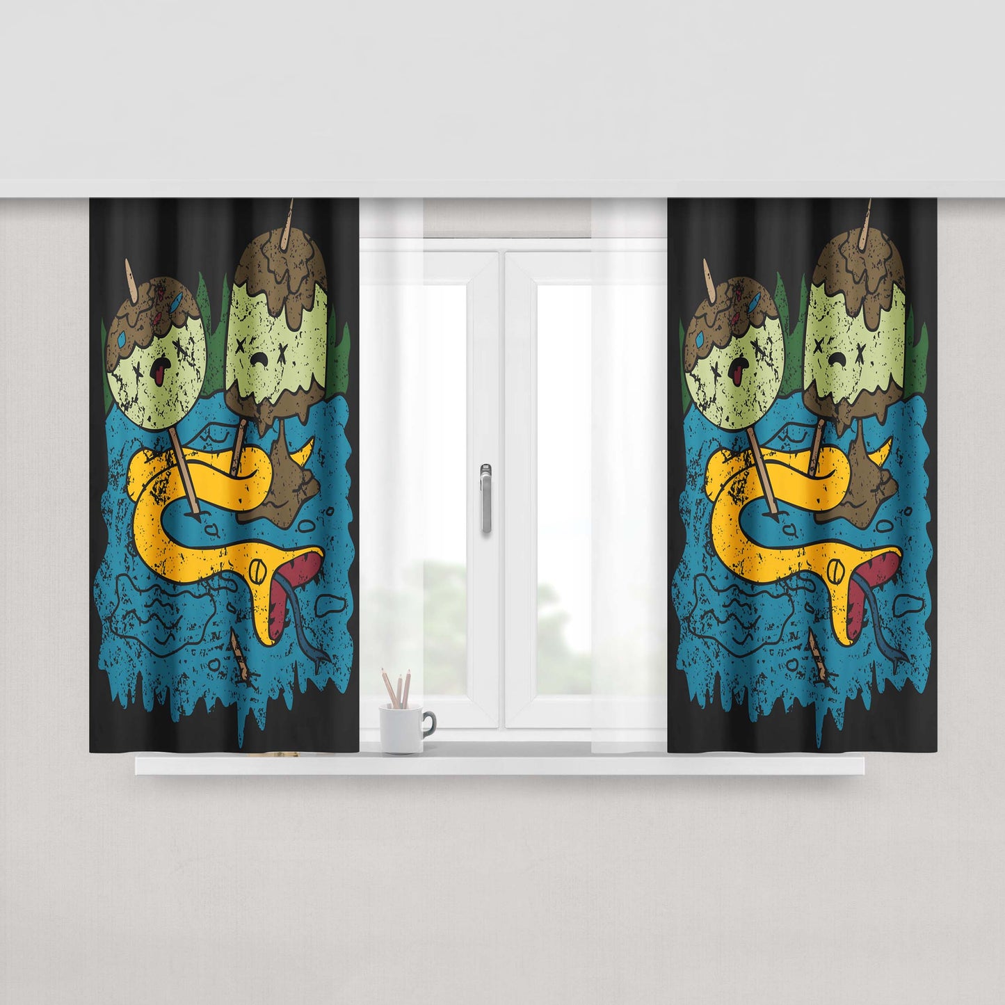 Bubblegums Most Valued Thing Peach Skin Window Curtains