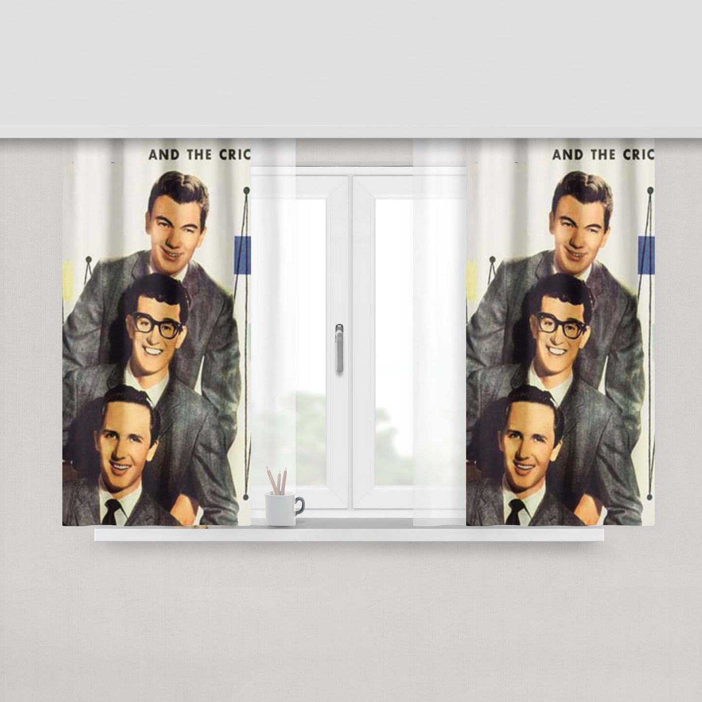 Buddly Holly Lp Cover Peach Skin Window Curtains
