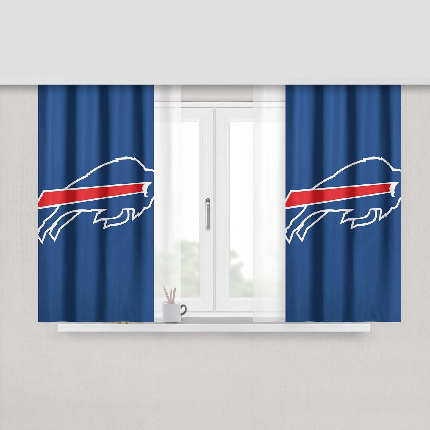 Bulls Sport Club Peach Skin Window Curtains