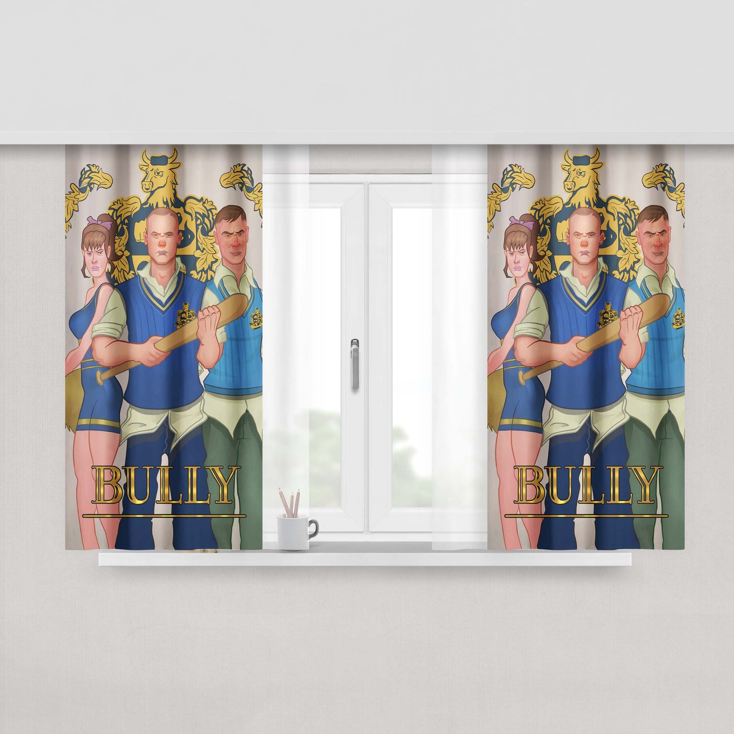Bully Scholarship Digital Art Peach Skin Window Curtains