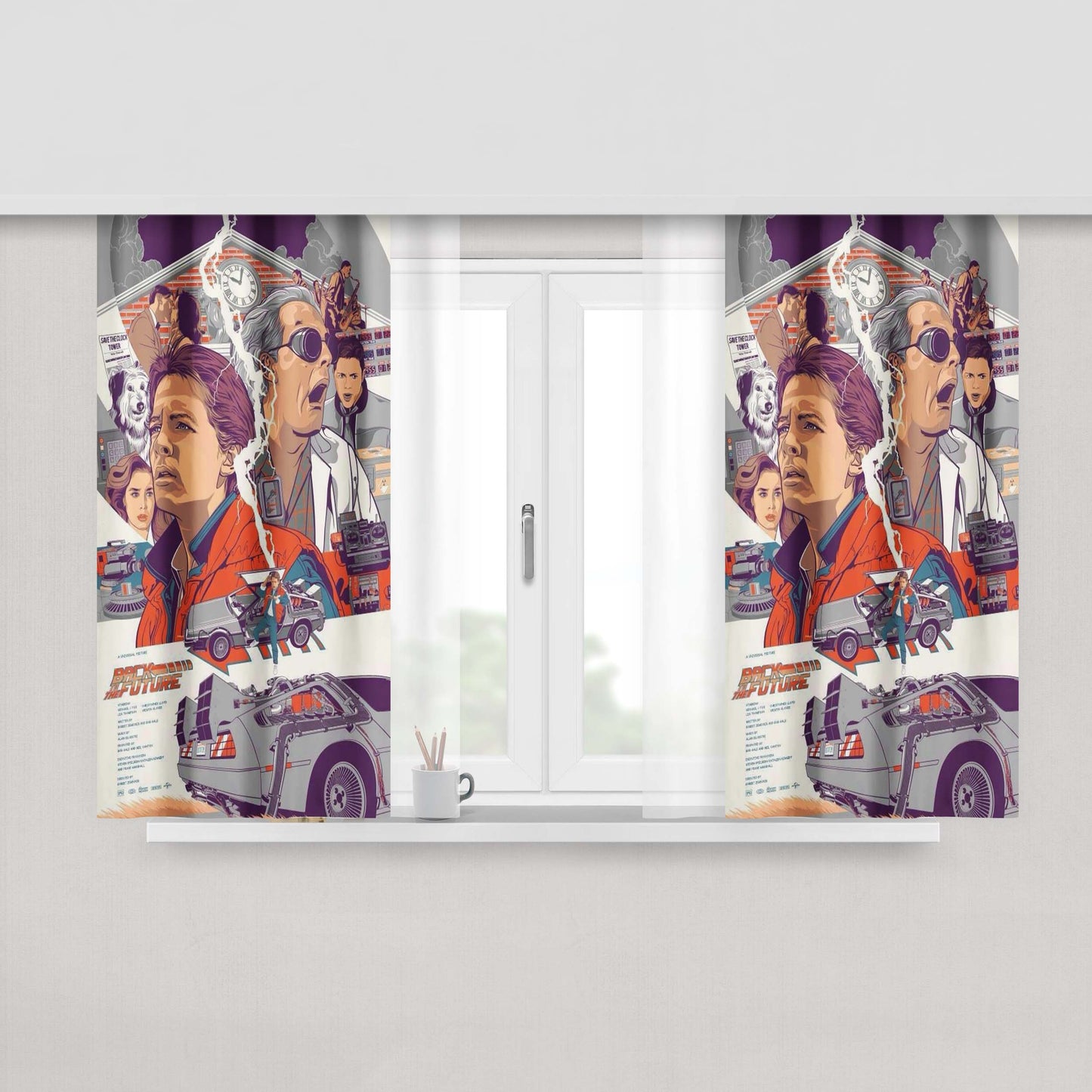 Burnote Comic Peach Skin Window Curtains