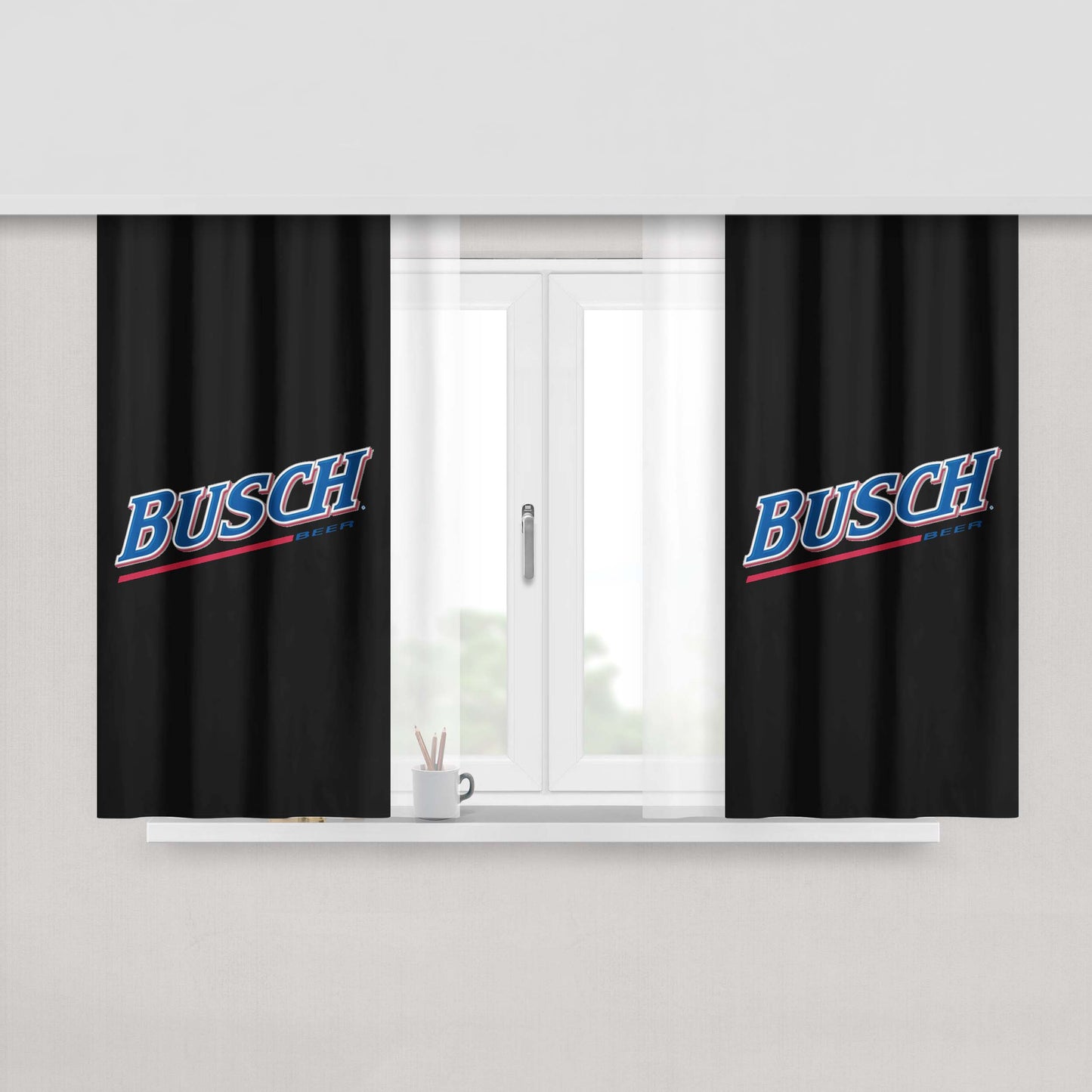 Busch Beer Logo Peach Skin Window Curtains
