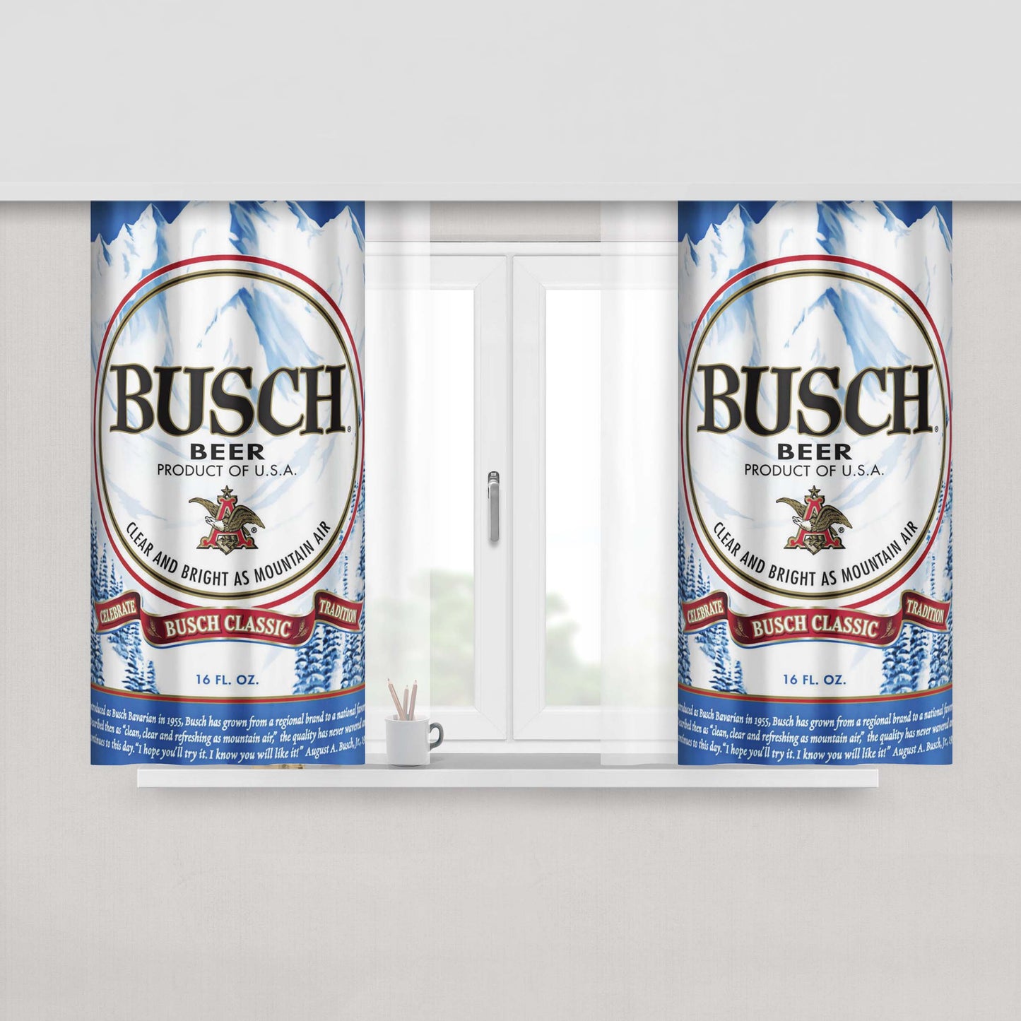 Busch Beer Peach Skin Window Curtains
