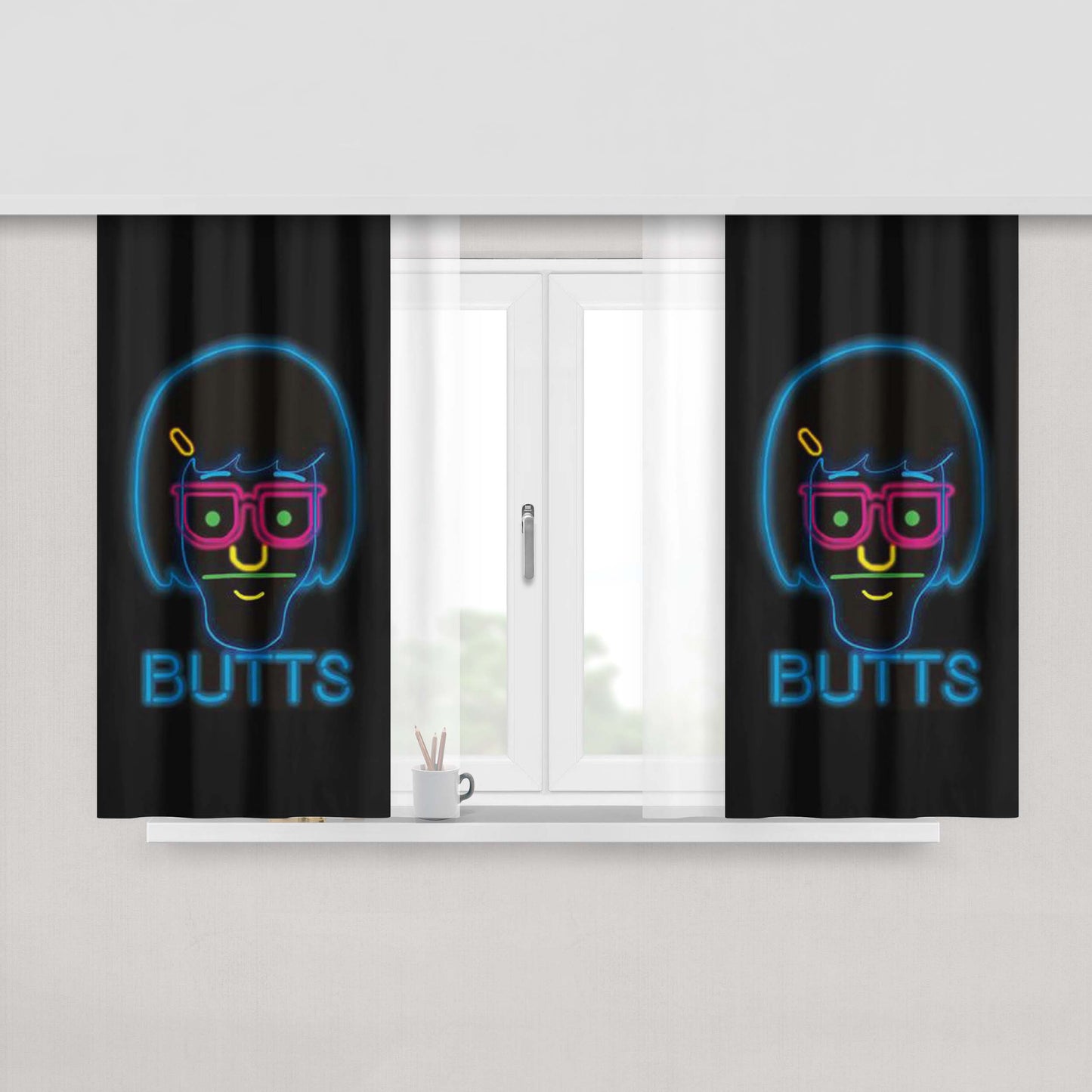 Butts Butts Butts Peach Skin Window Curtains