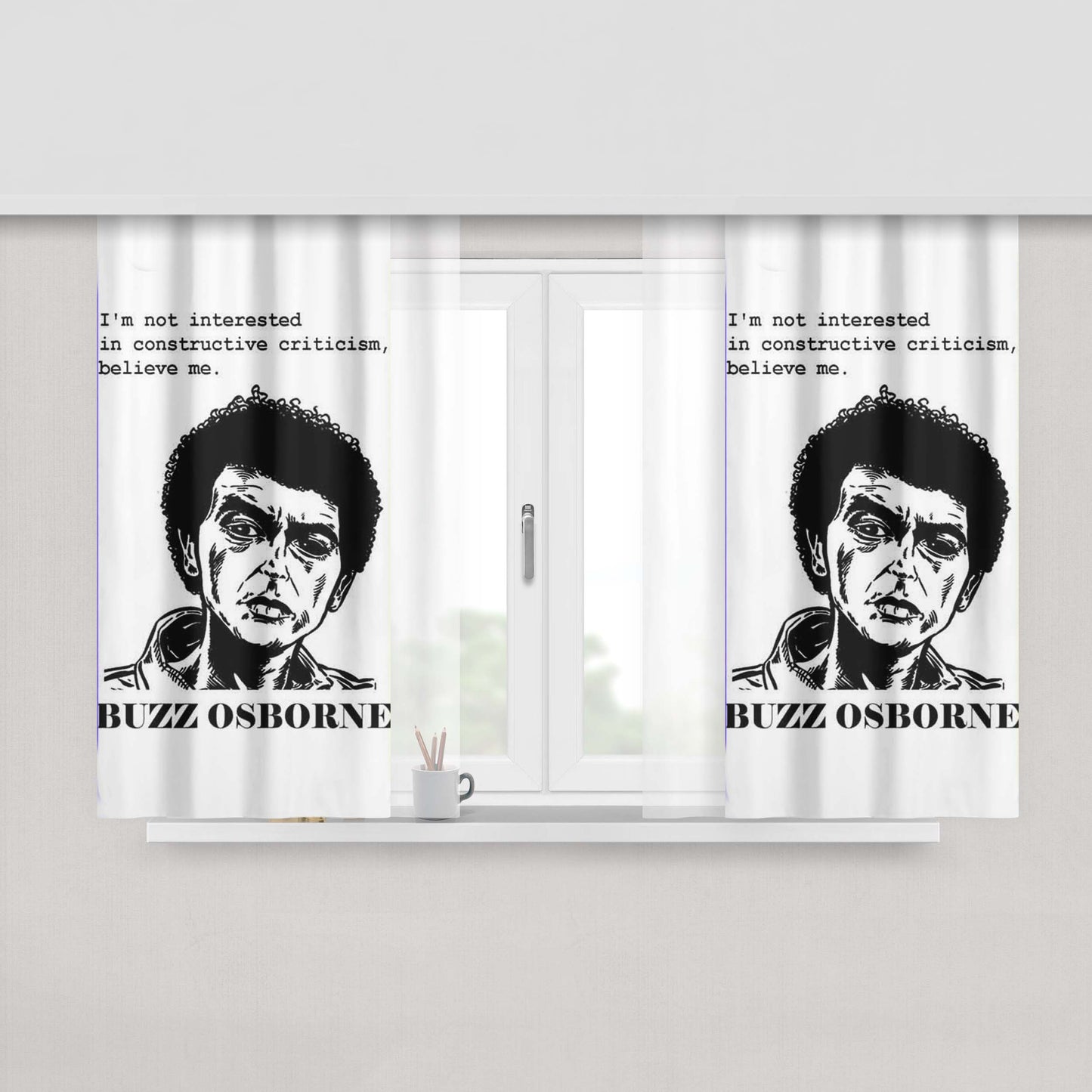 Buzz Osborne Peach Skin Window Curtains