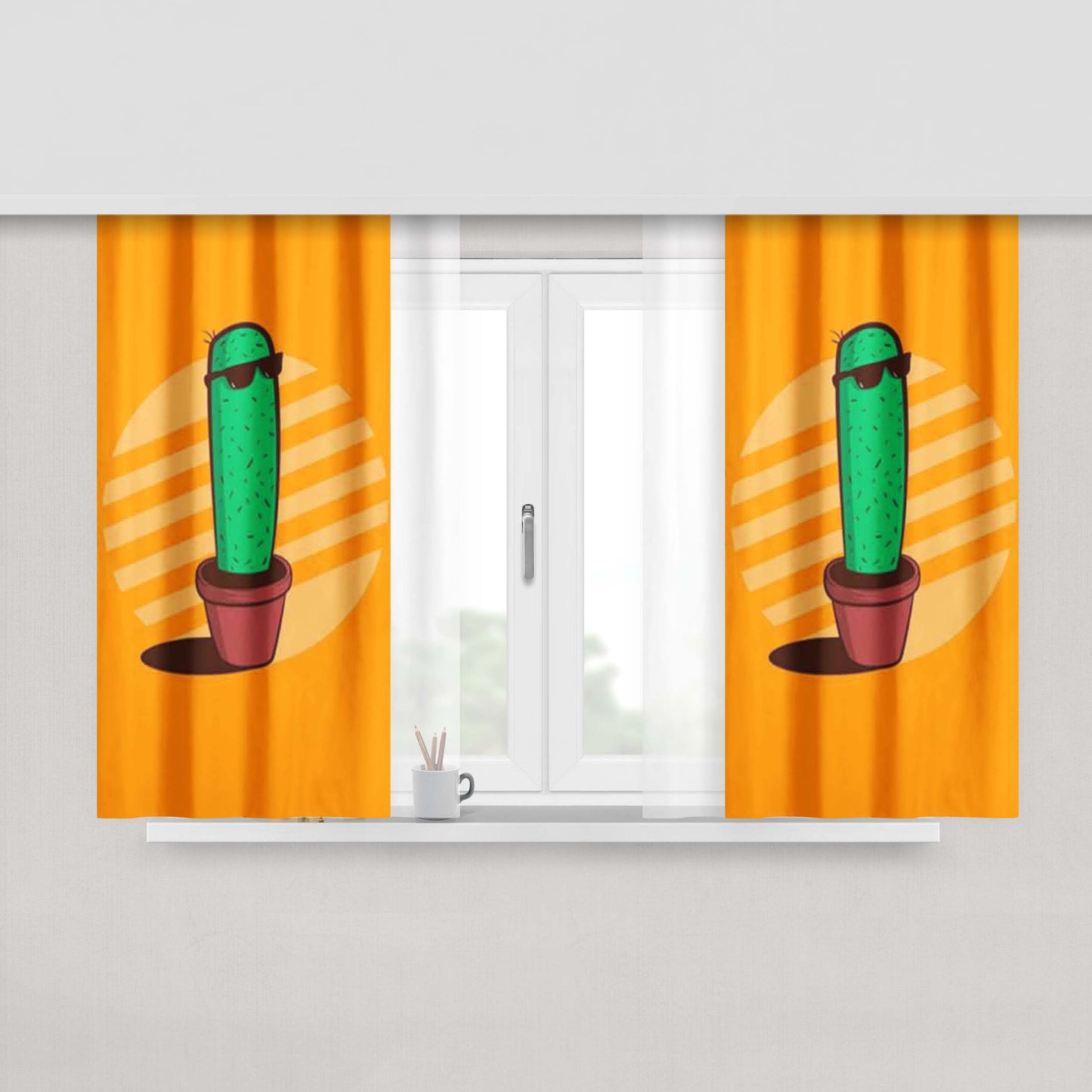 Cactus Peach Skin Window Curtains