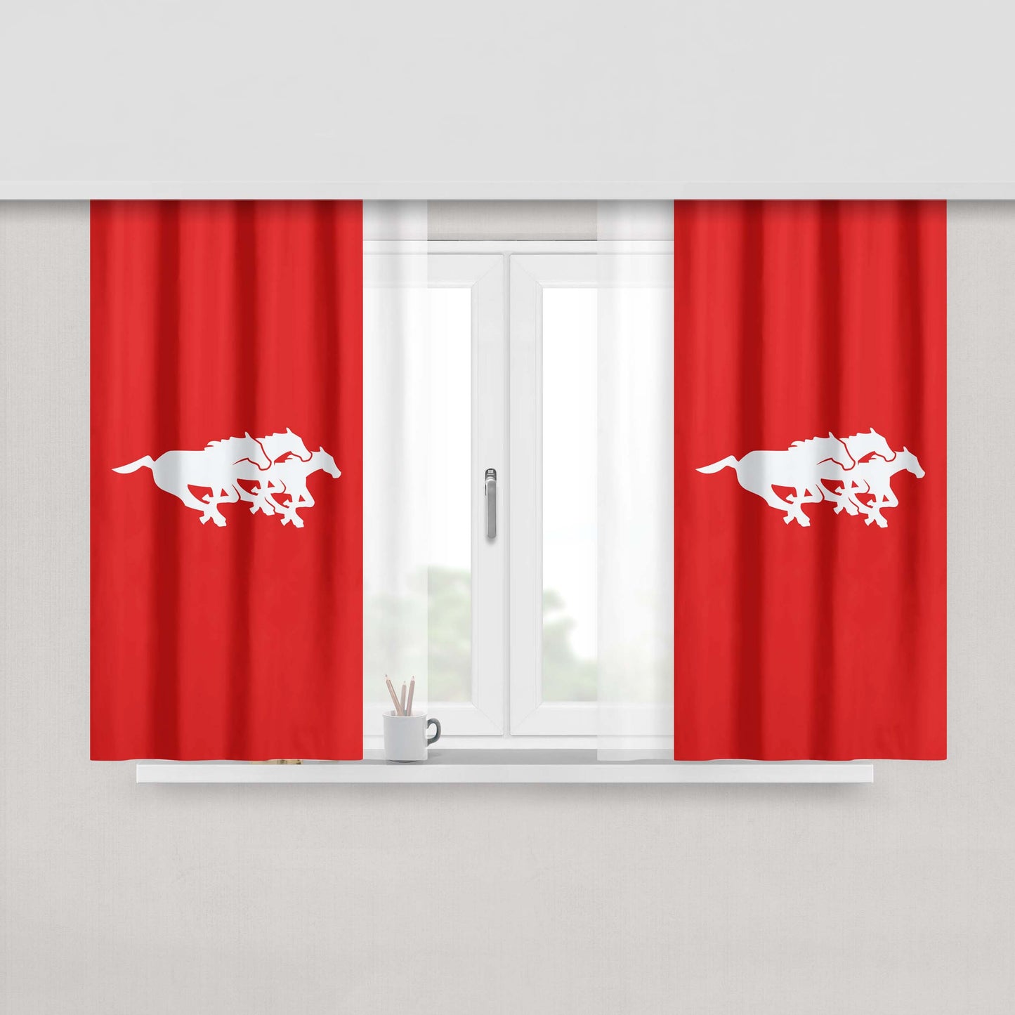 Calgary Stampeders Peach Skin Window Curtains