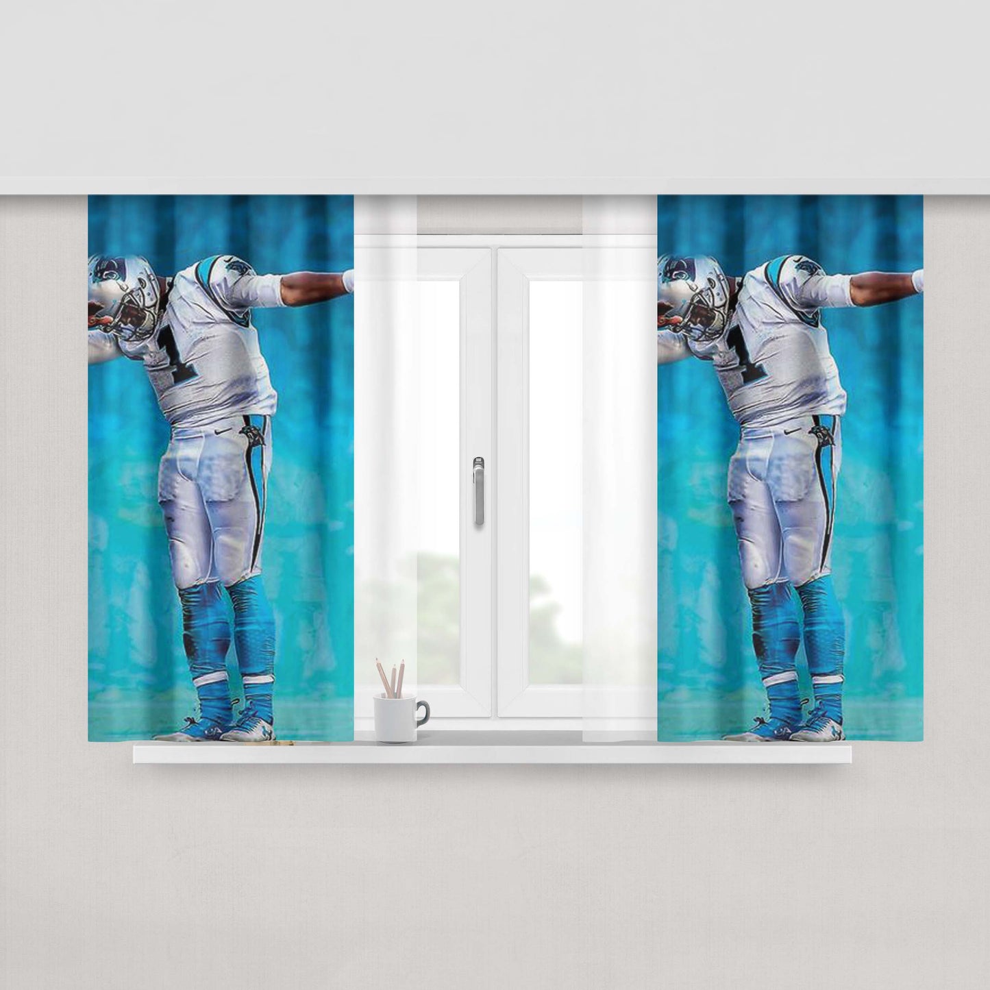 Cam Newton Dab Peach Skin Window Curtains