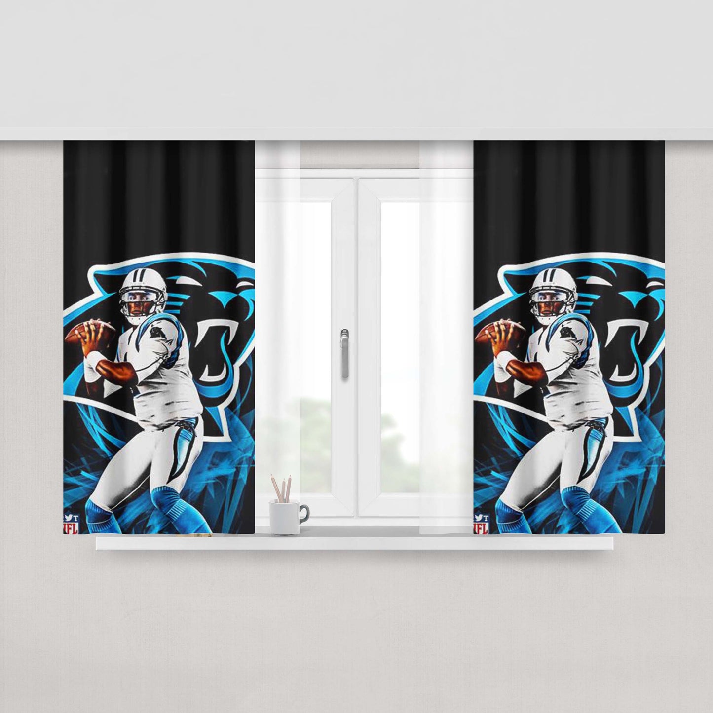 Cam Newton Panthers Peach Skin Window Curtains