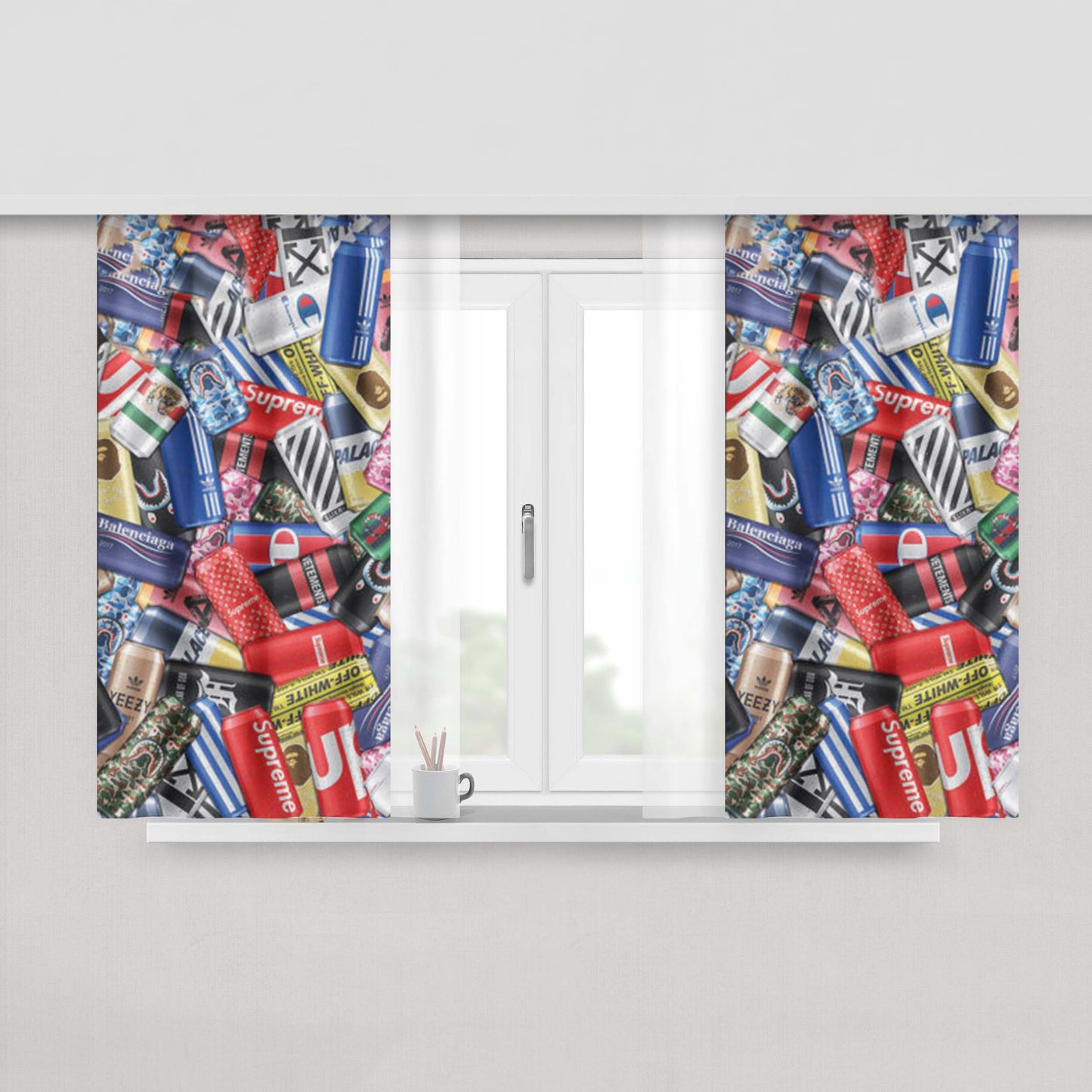 Camo Can Cooler Peach Skin Window Curtains