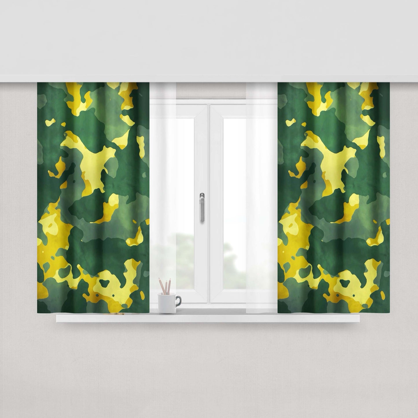 Camuflage Militar Peach Skin Window Curtains