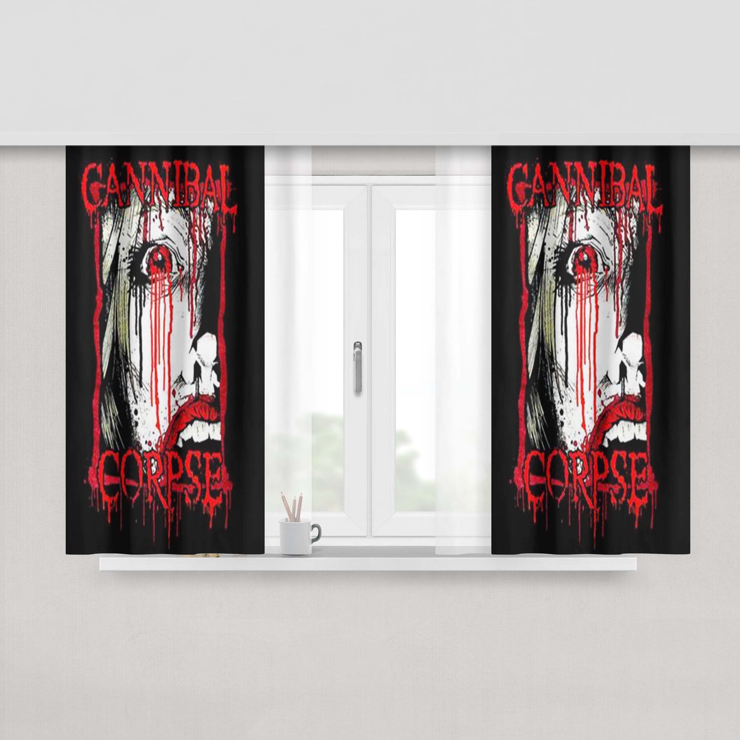 Cannibal Corpse Peach Skin Window Curtains