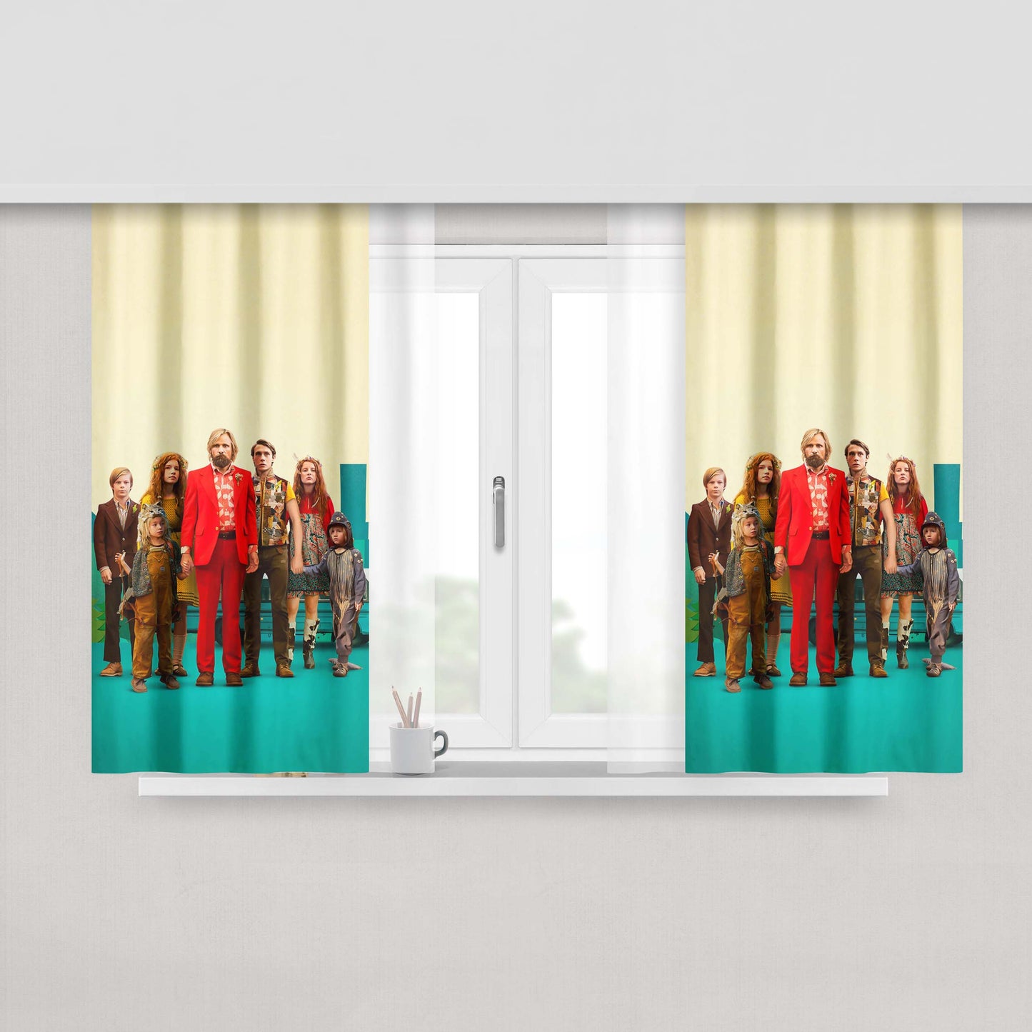 Captain Fantastic Fantastic Family Club Peach Skin Window Curtains