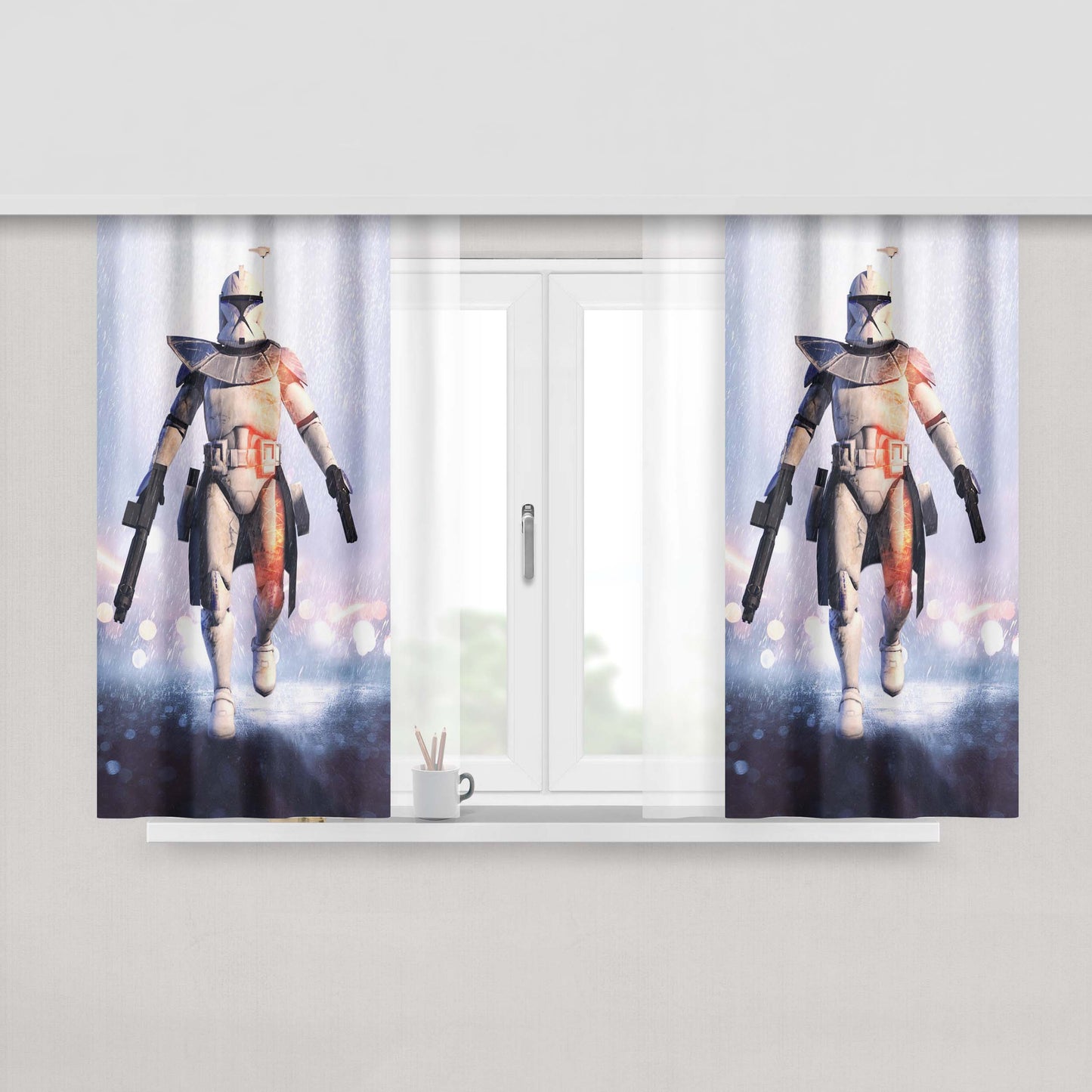 Captain Rex Peach Skin Window Curtains