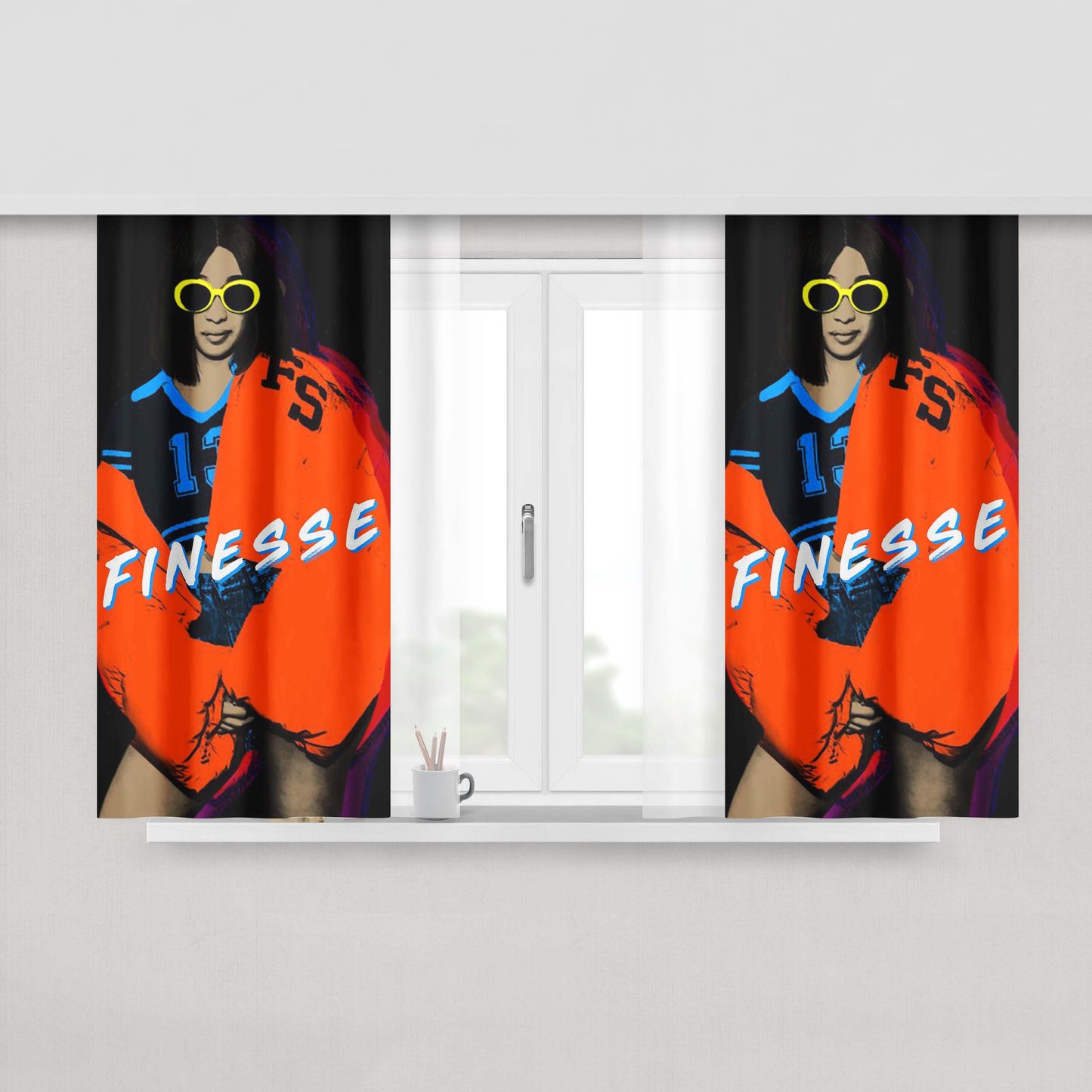 Cardi B Finnesse Peach Skin Window Curtains