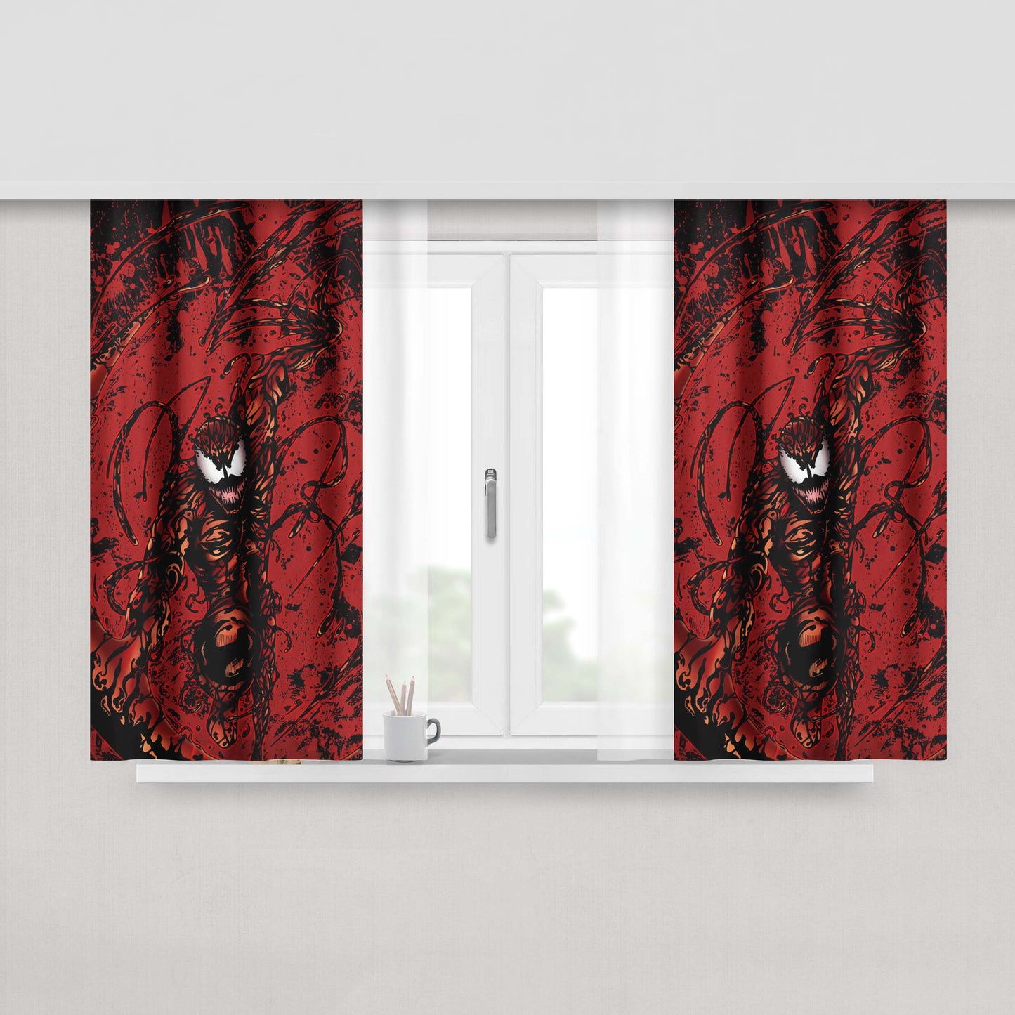Carnage Final Comic Peach Skin Window Curtains