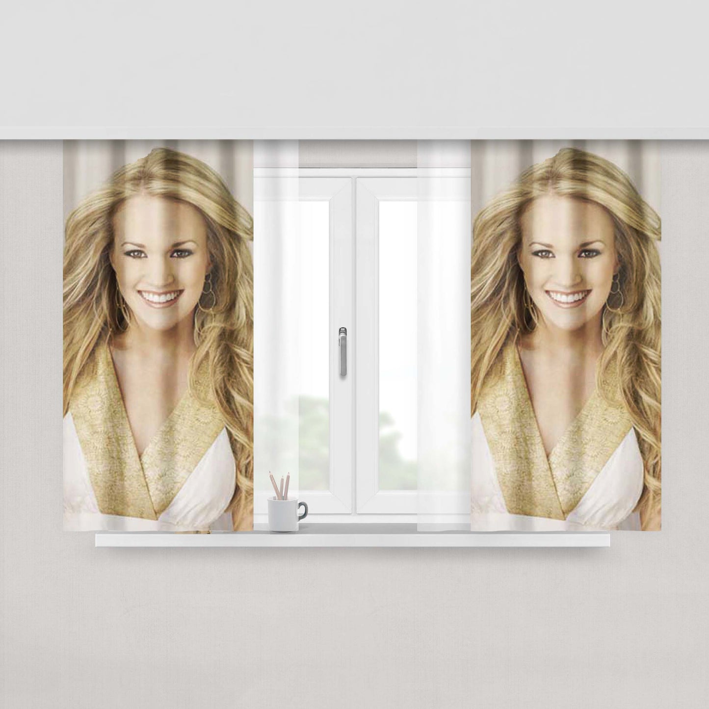 Carrie Underwoo Peach Skin Window Curtains