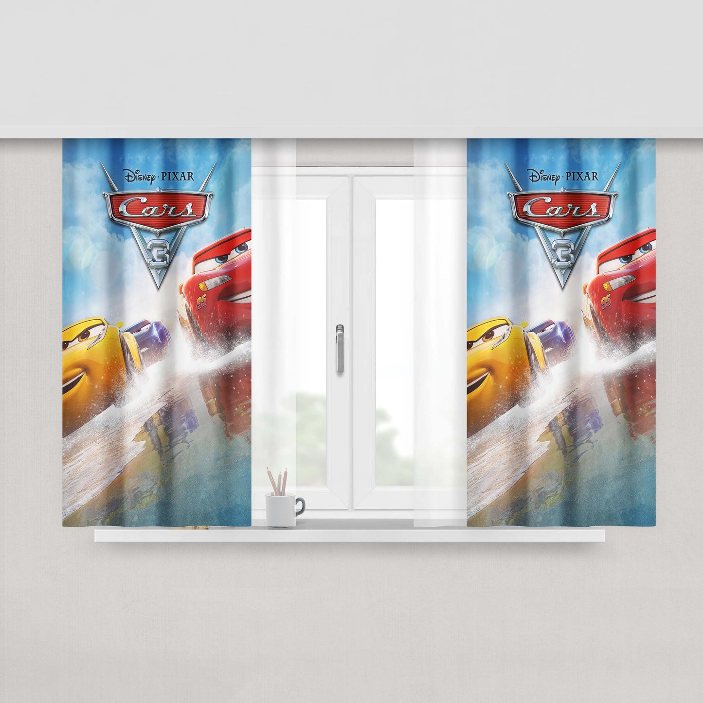 Cars 3 Peach Skin Window Curtains