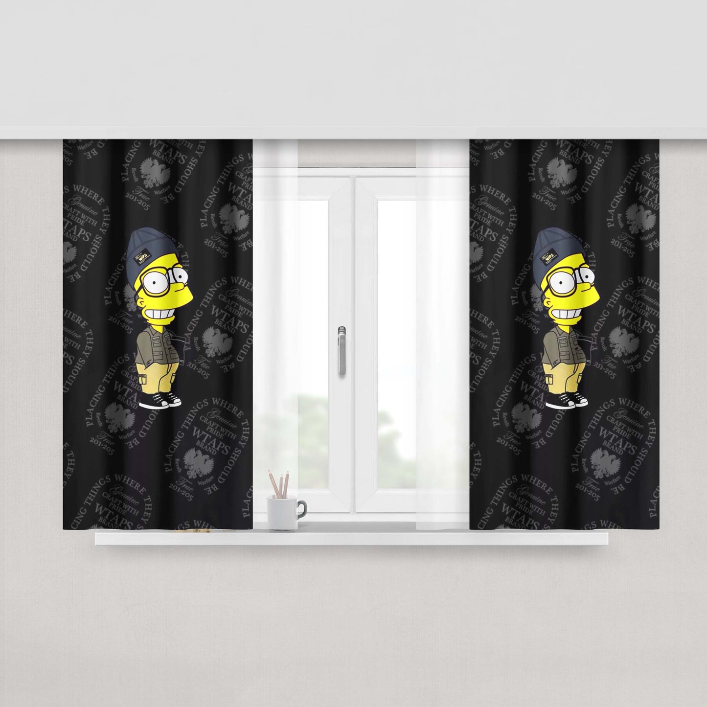 Cartoon And Dope The Simpsons Peach Skin Window Curtains