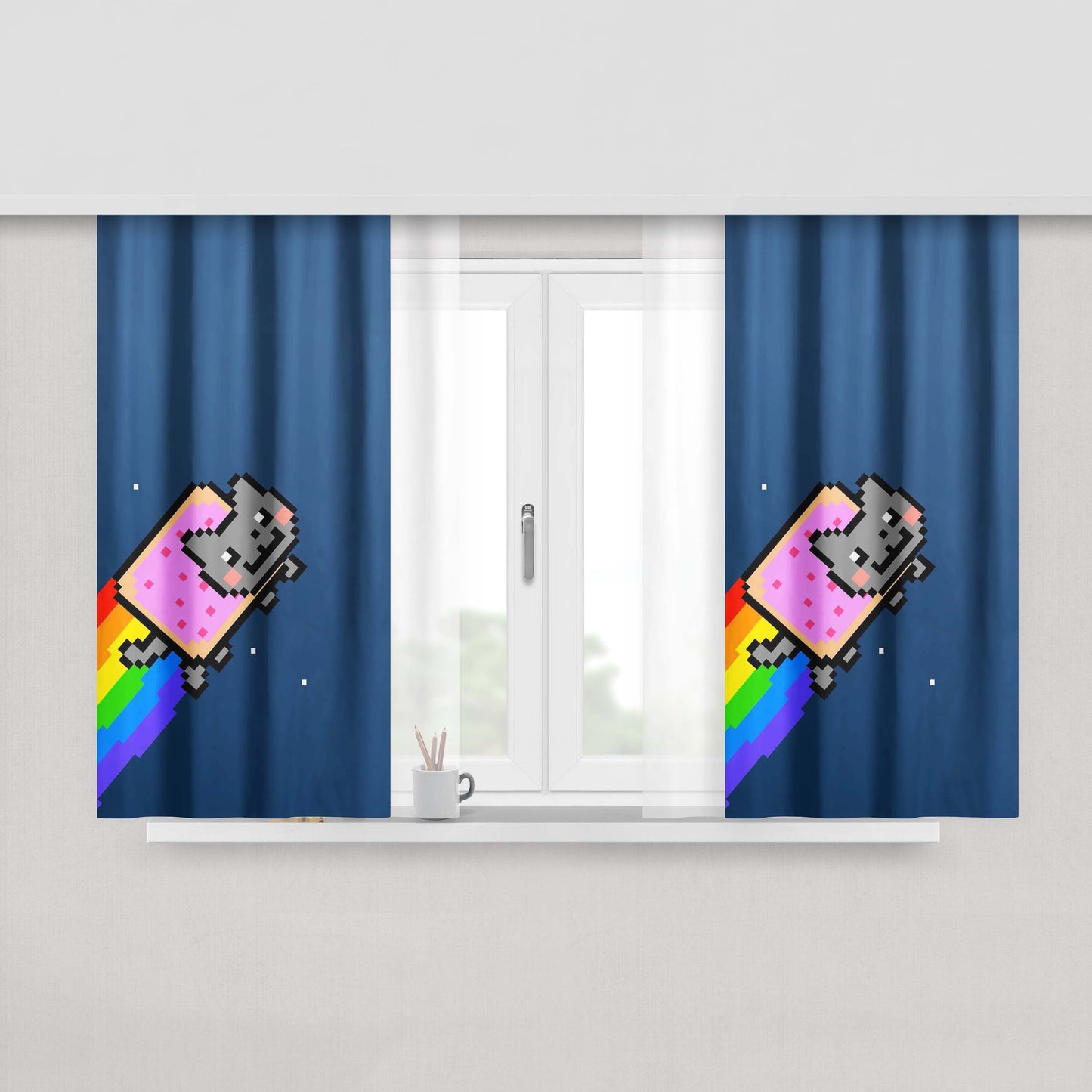 Caterpillar Logo Wallpaper Peach Skin Window Curtains