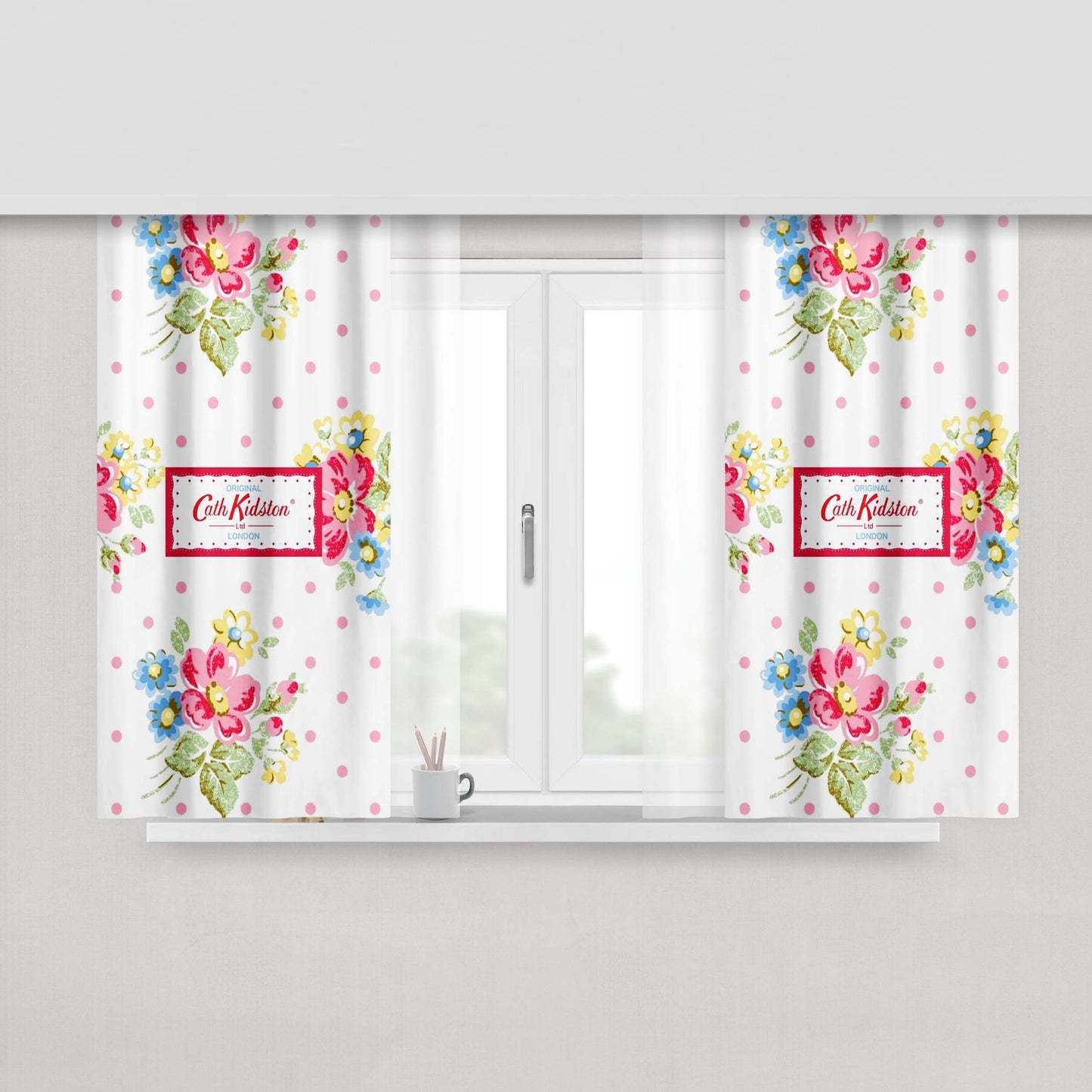 Cath Kidston Flower Peach Skin Window Curtains