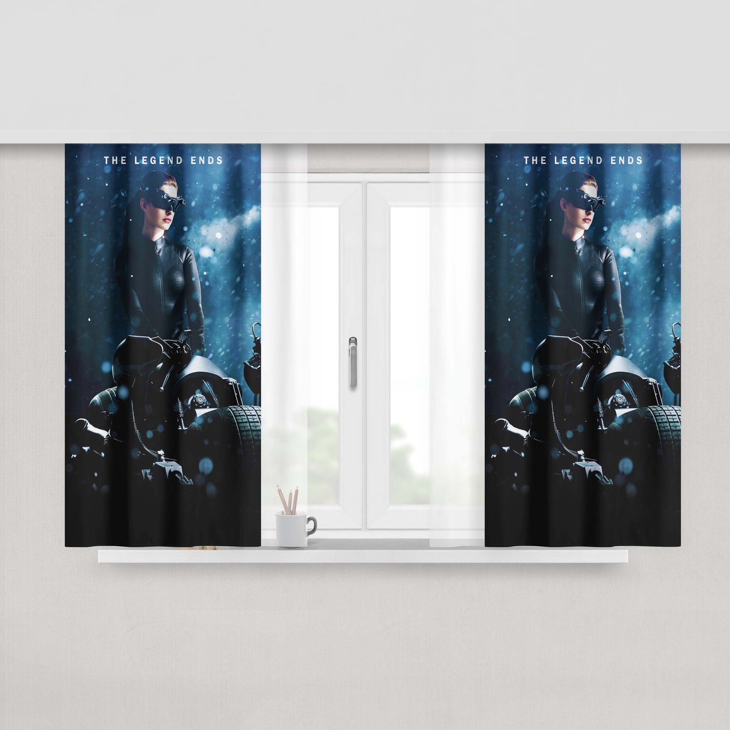 Catwoman The Legend Ends Peach Skin Window Curtains