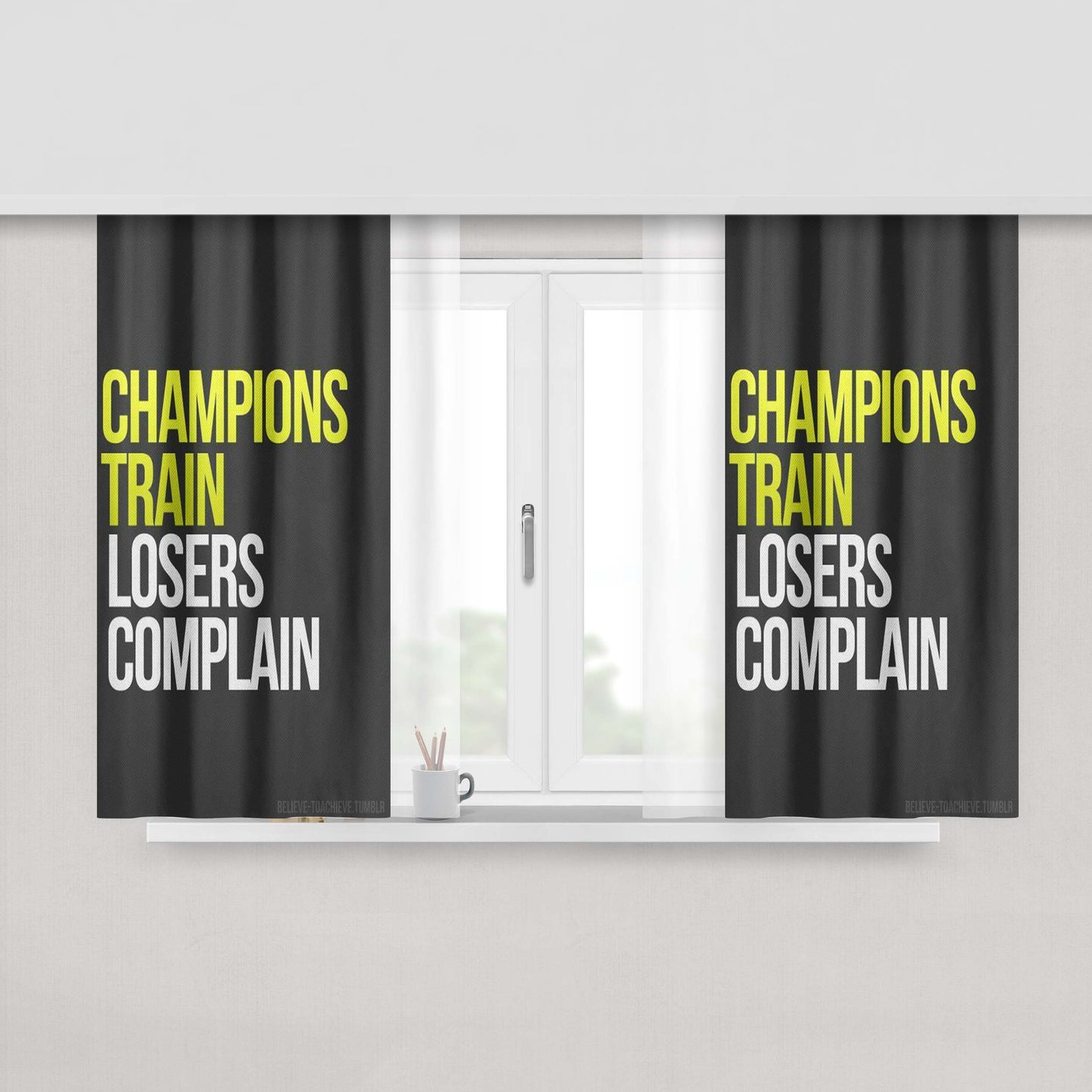 Champions Train Peach Skin Window Curtains