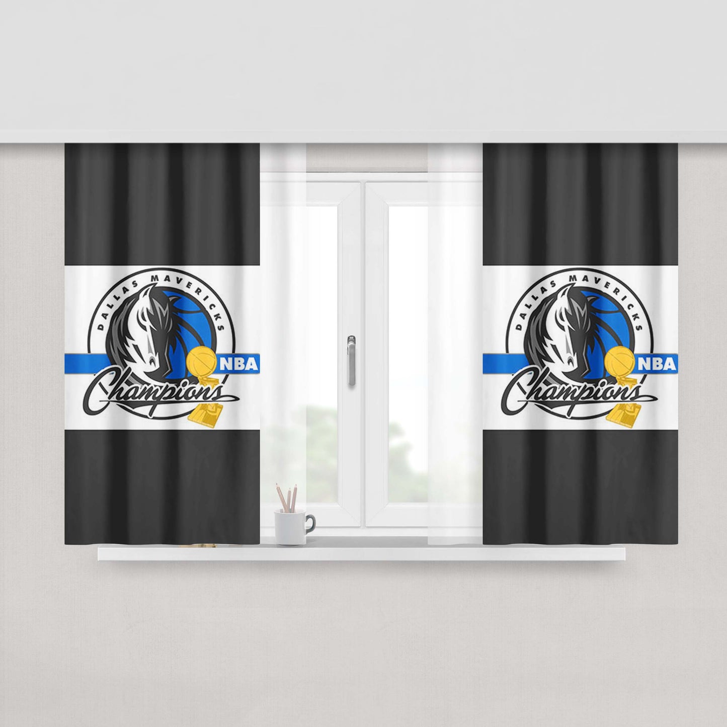 Champs Logo Peach Skin Window Curtains