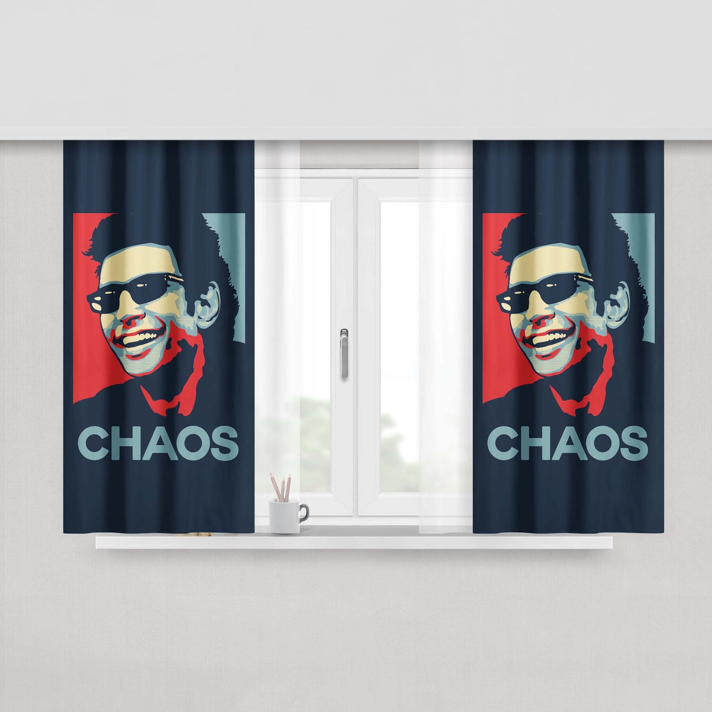 Chaos Ian Malcolm Peach Skin Window Curtains
