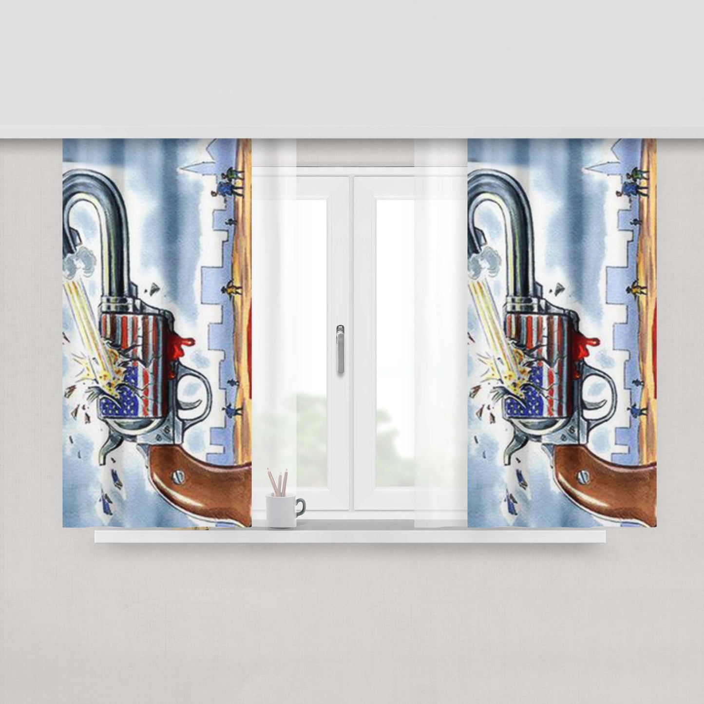 Charleston Shooting Peach Skin Window Curtains