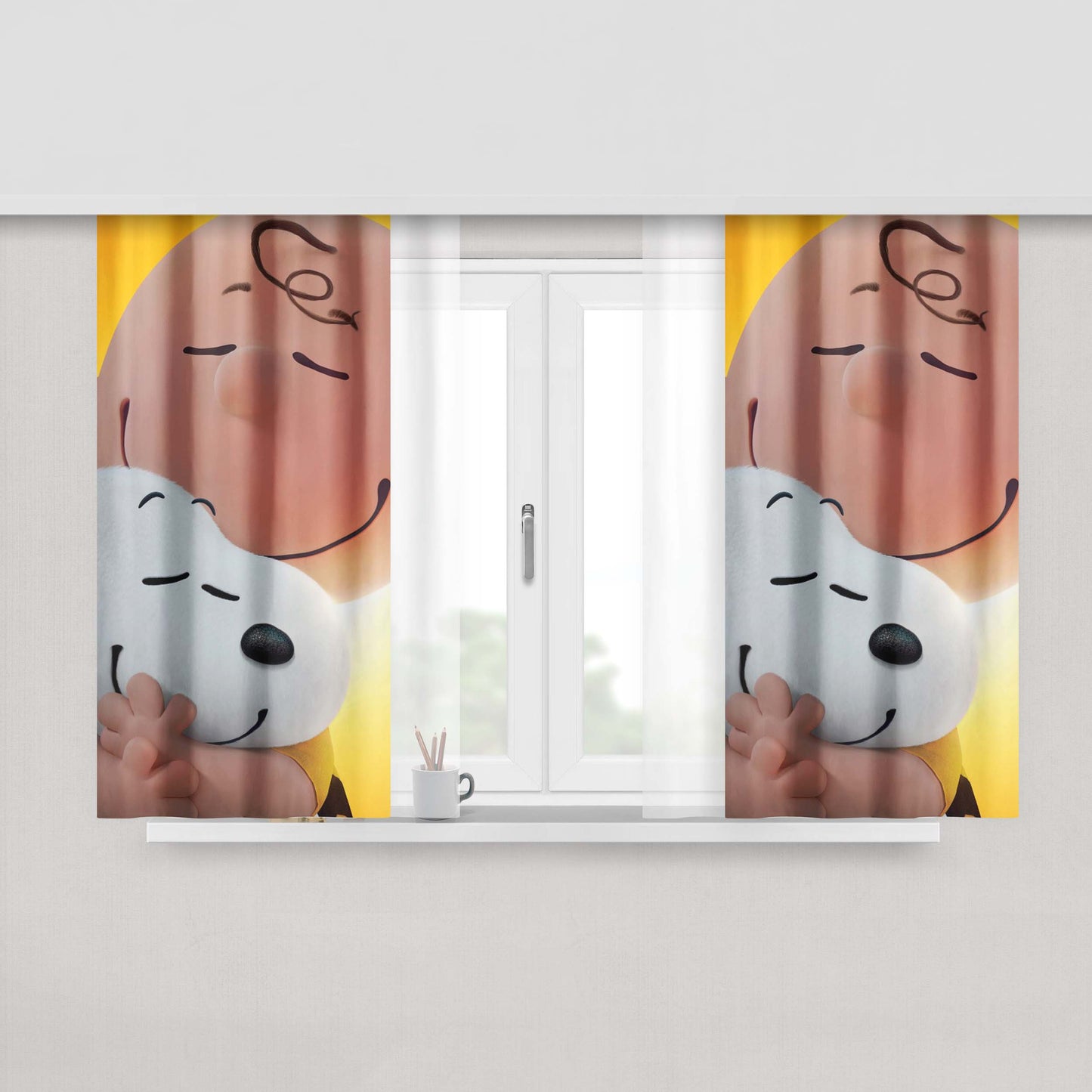 Charlie Brown Christmast Peach Skin Window Curtains