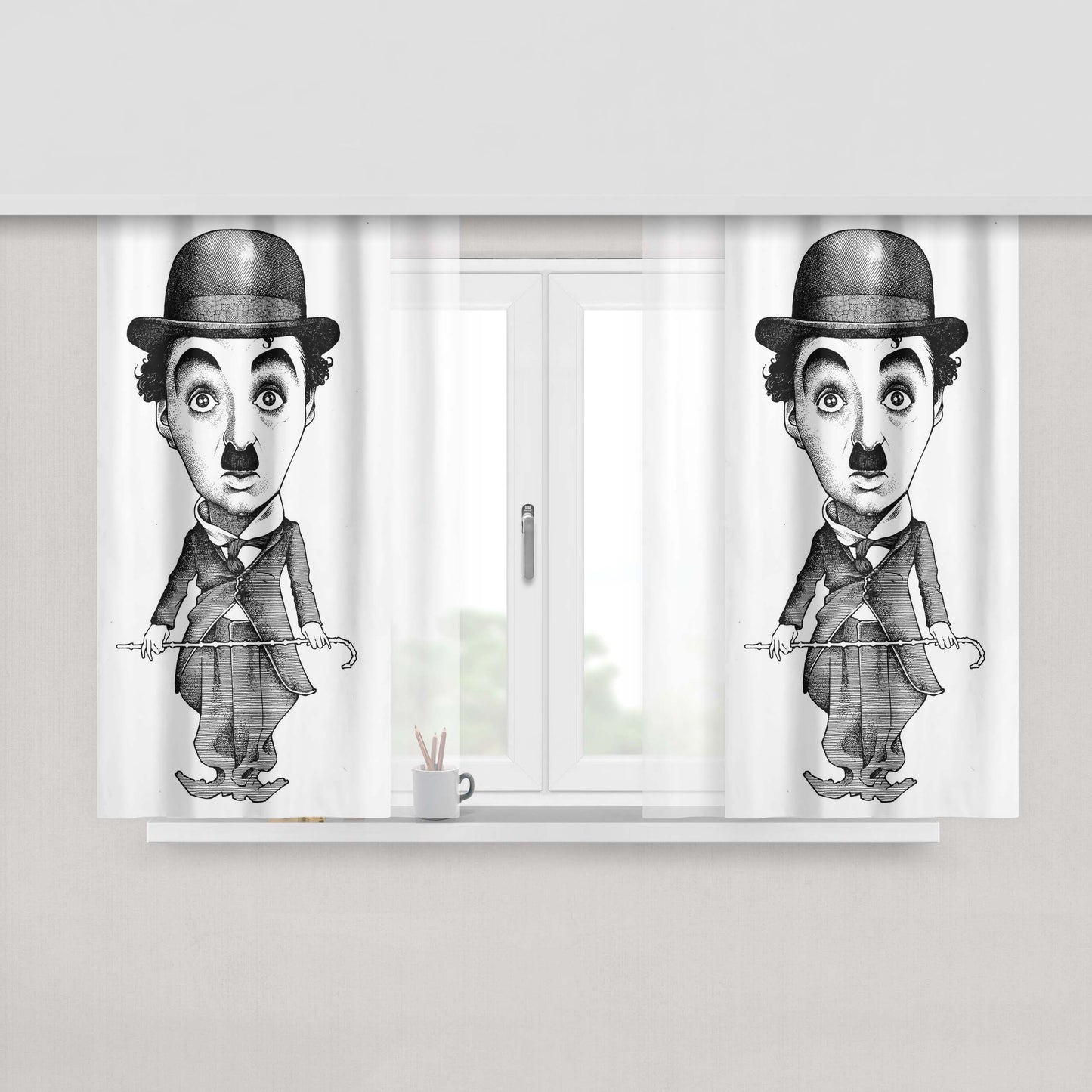 Charlie Brown Peach Skin Window Curtains