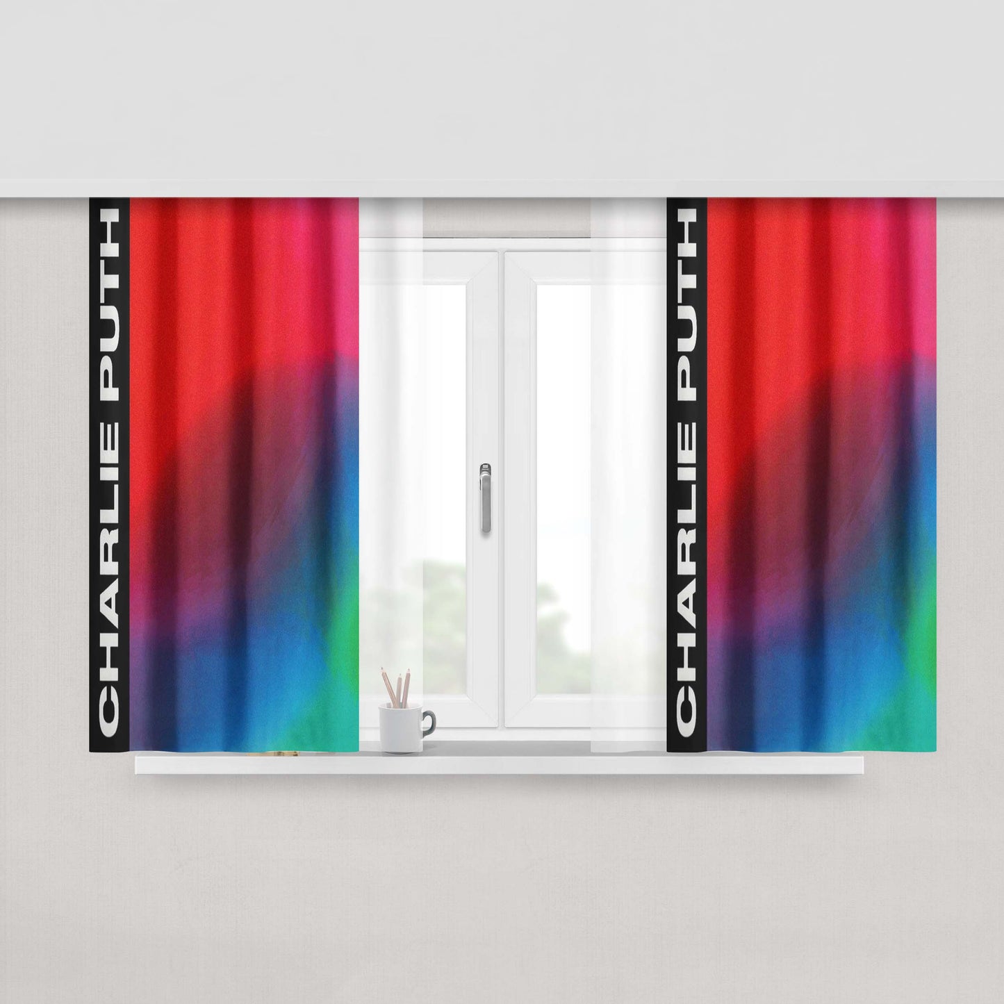 Charlie Chaplin Peach Skin Window Curtains