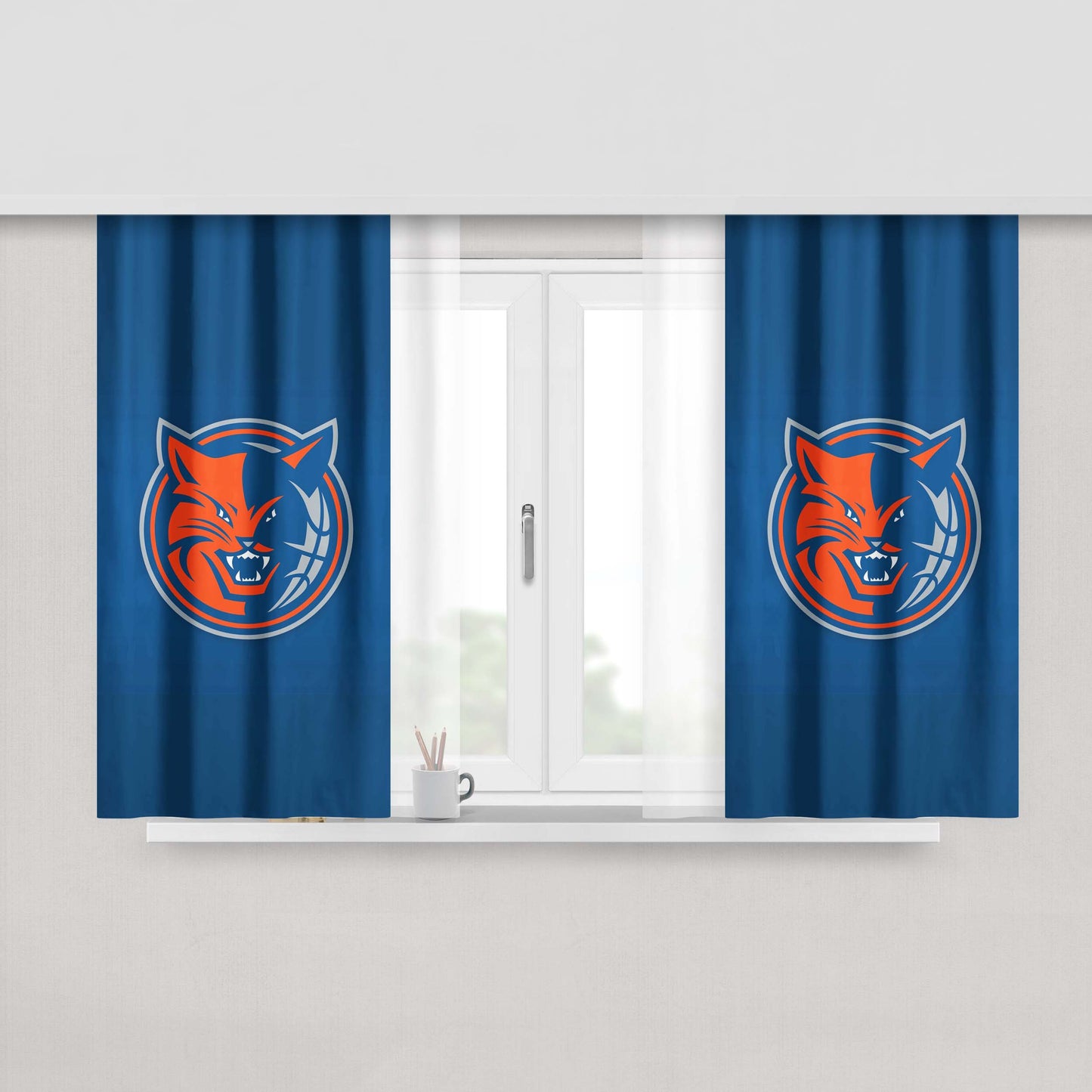 Charlotte Bobcats Mascot Peach Skin Window Curtains