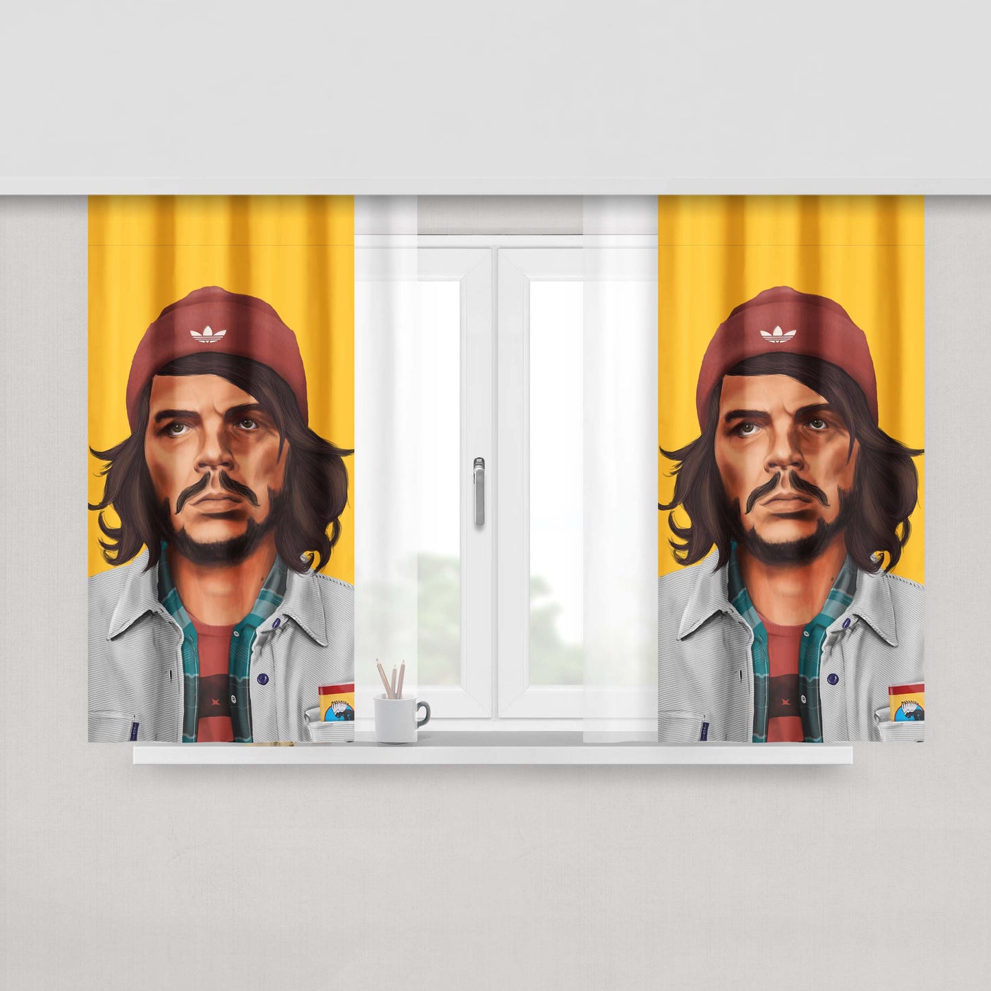 Che Guevara Poster Peach Skin Window Curtains