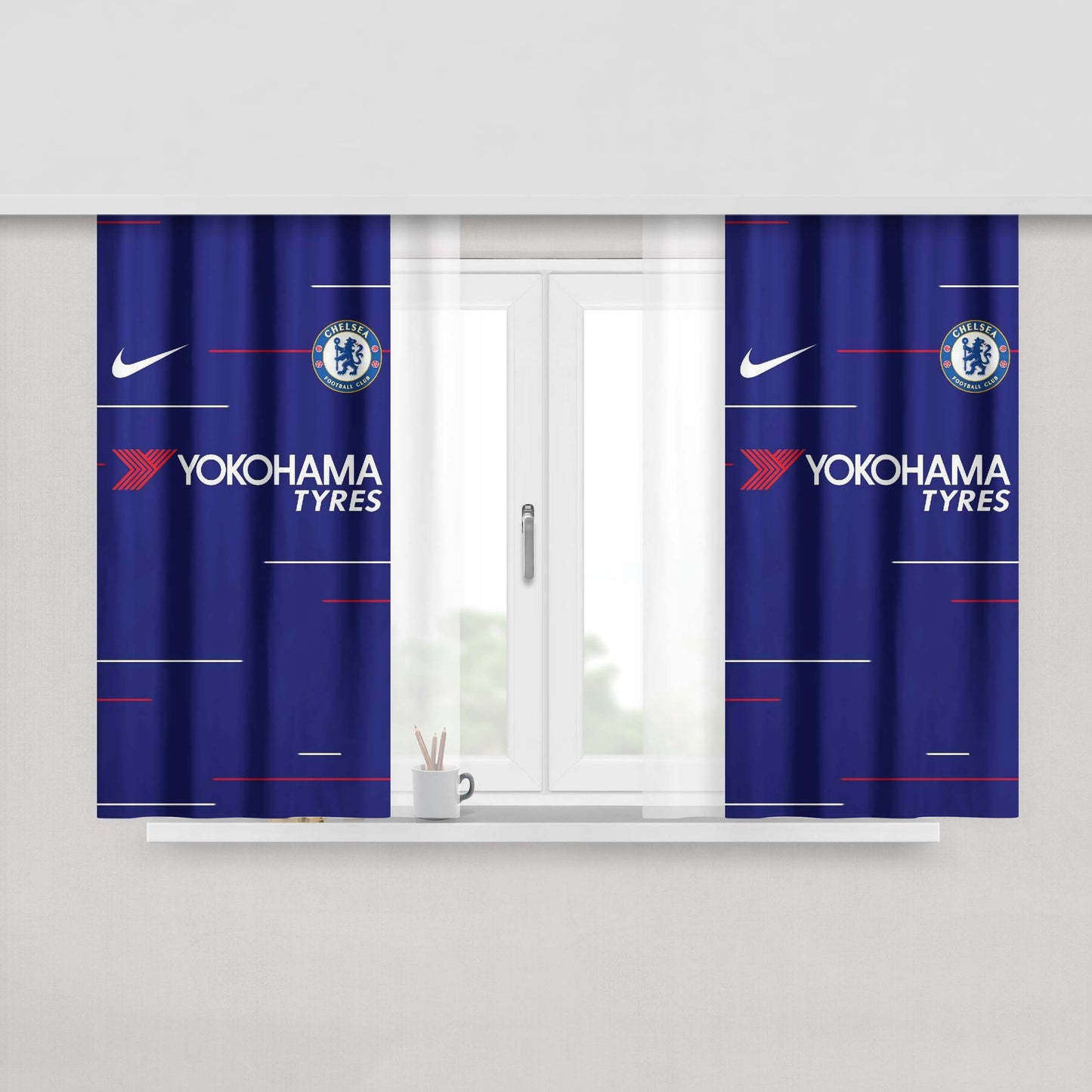 Chealsea Club Nike Jersey Peach Skin Window Curtains