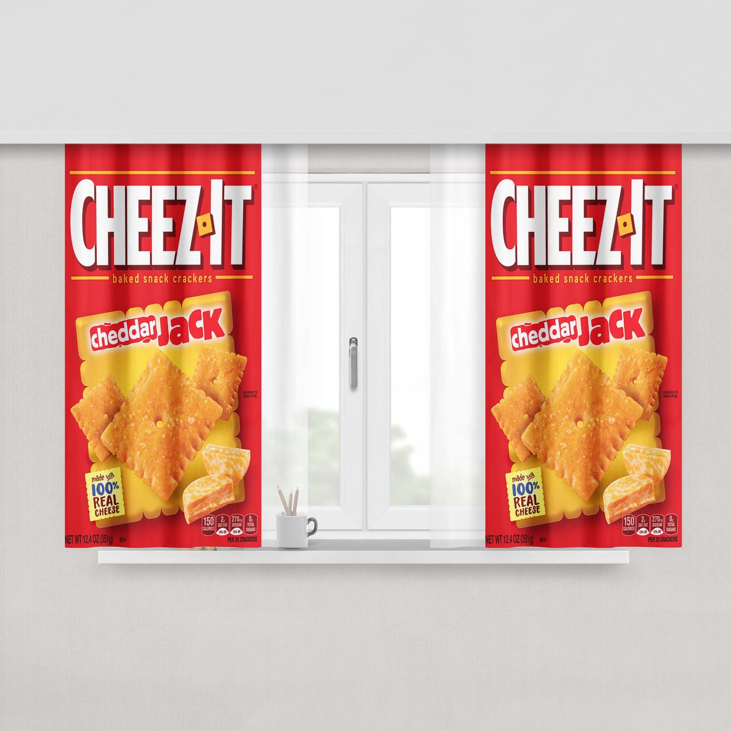 Cheez-It Baked Cheddar Jack Peach Skin Window Curtains