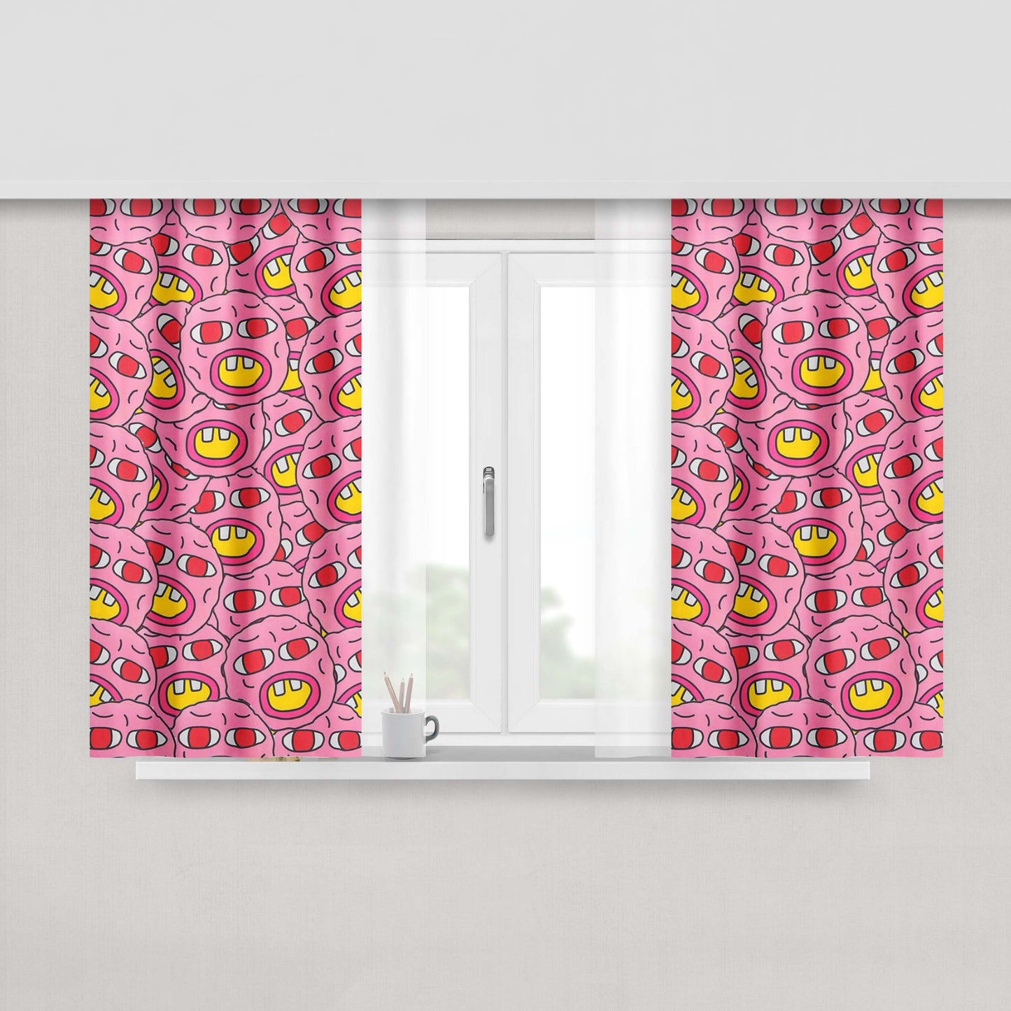 Cherry Bomb Cover Peach Skin Window Curtains