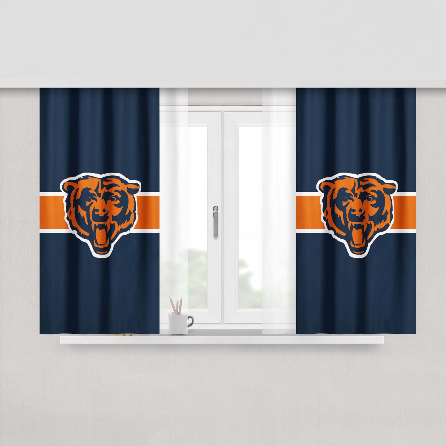 Chicago Bear Peach Skin Window Curtains
