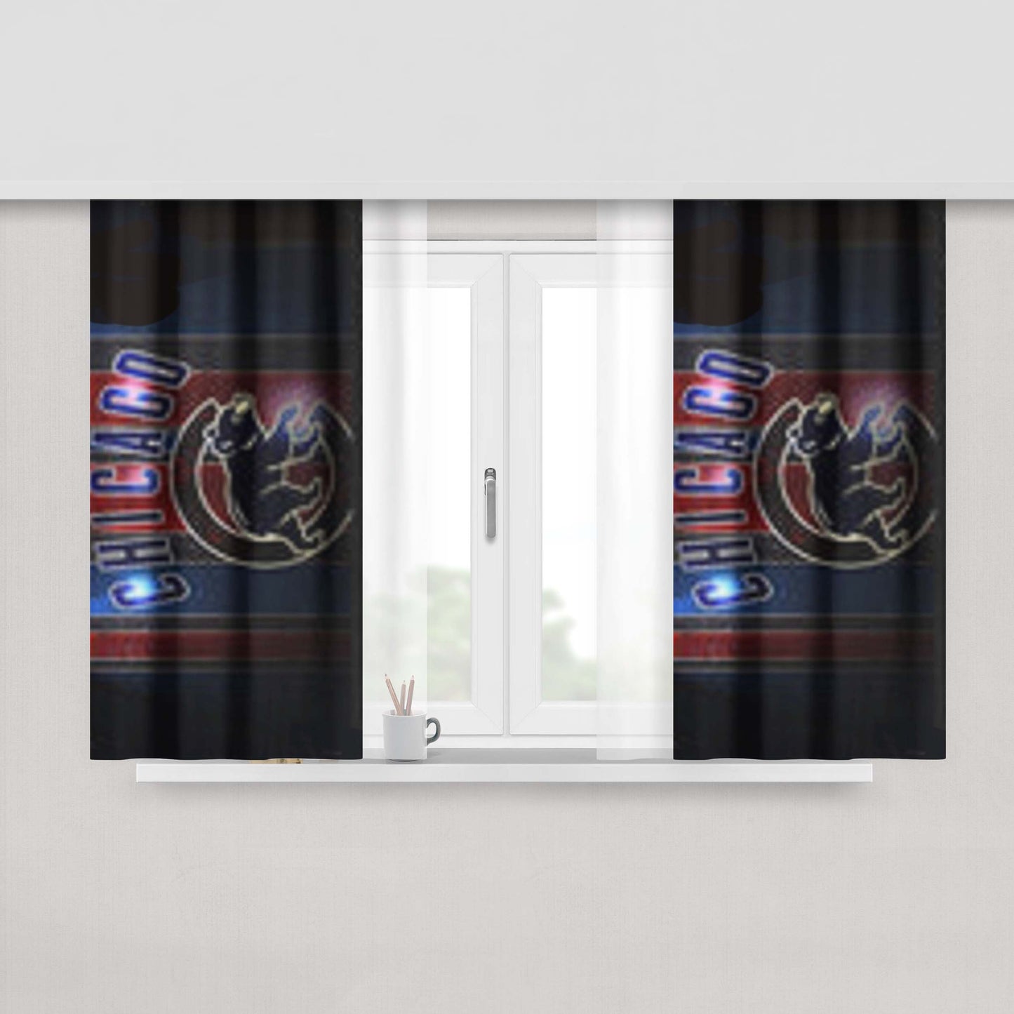 Chicago Cubs 5 Peach Skin Window Curtains